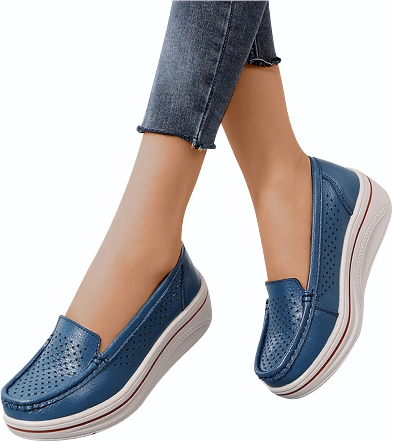 2025 Summer Slip on Loafers for Women Mesh Comfortable Platform Sneakers Business Casual Outdoor Travel Walking Shoes