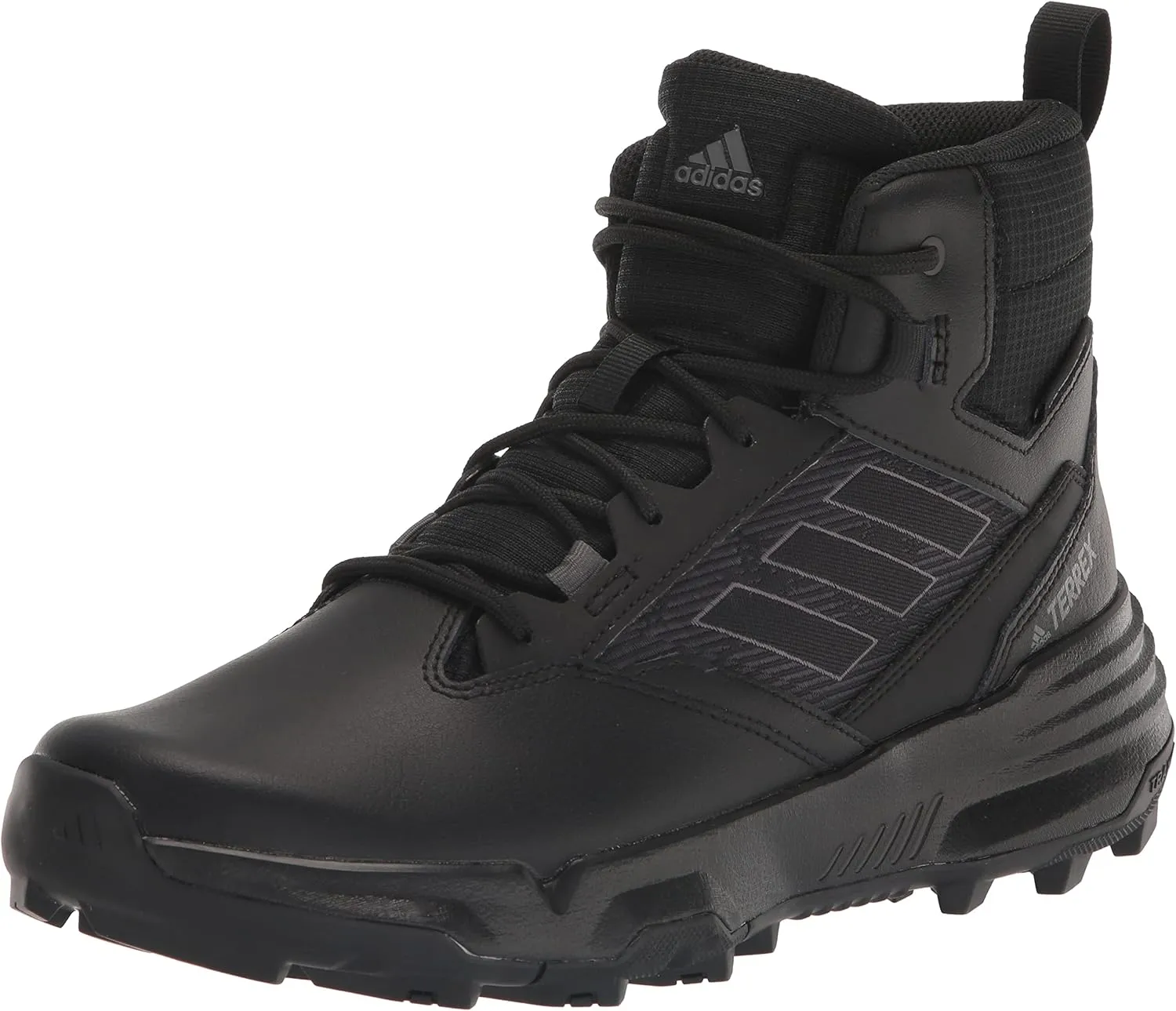 adidas Men's Unity Leather Mid Rain.rdy Walking Shoe, Black/Grey/Grey, 11