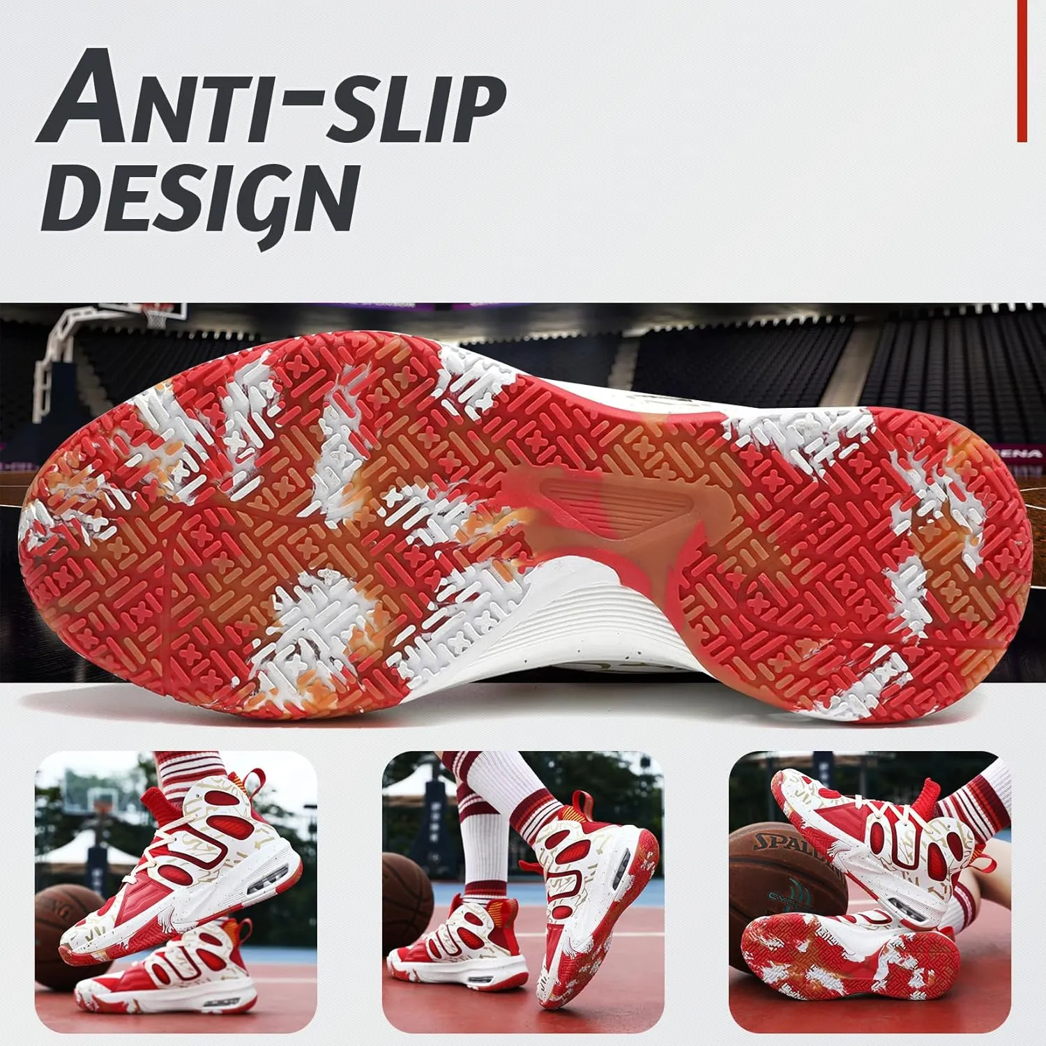 ASHION Men's Basketball Shoes Fashion Breathable Non Slip Sneakers Mens Arch Support Running Sport Shoes