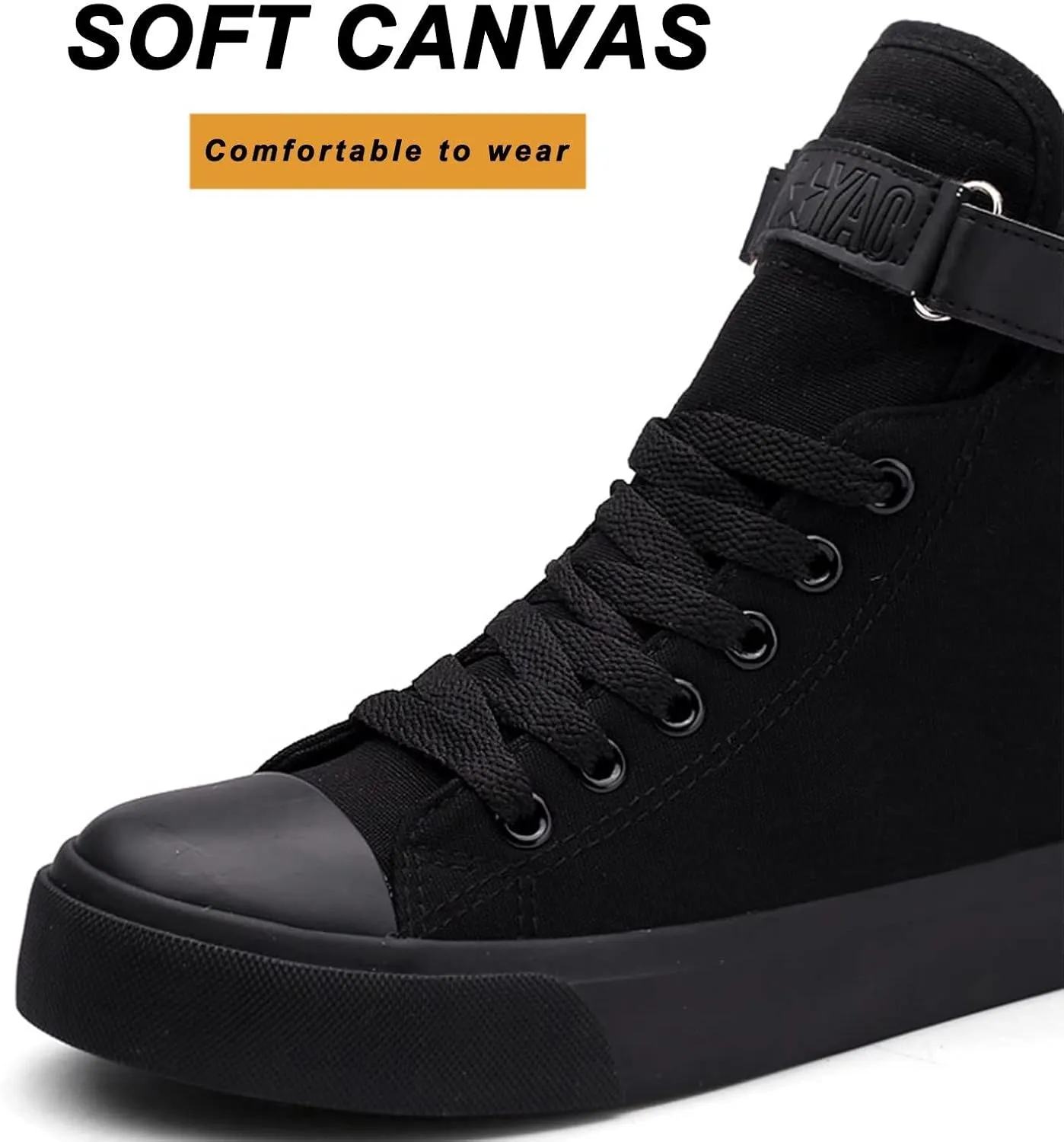 babyhealthy High Top Canvas Sneakers, Casual Walking Shoes Fashion Lace up Sneaker Platform Slip on for Adults Men Women