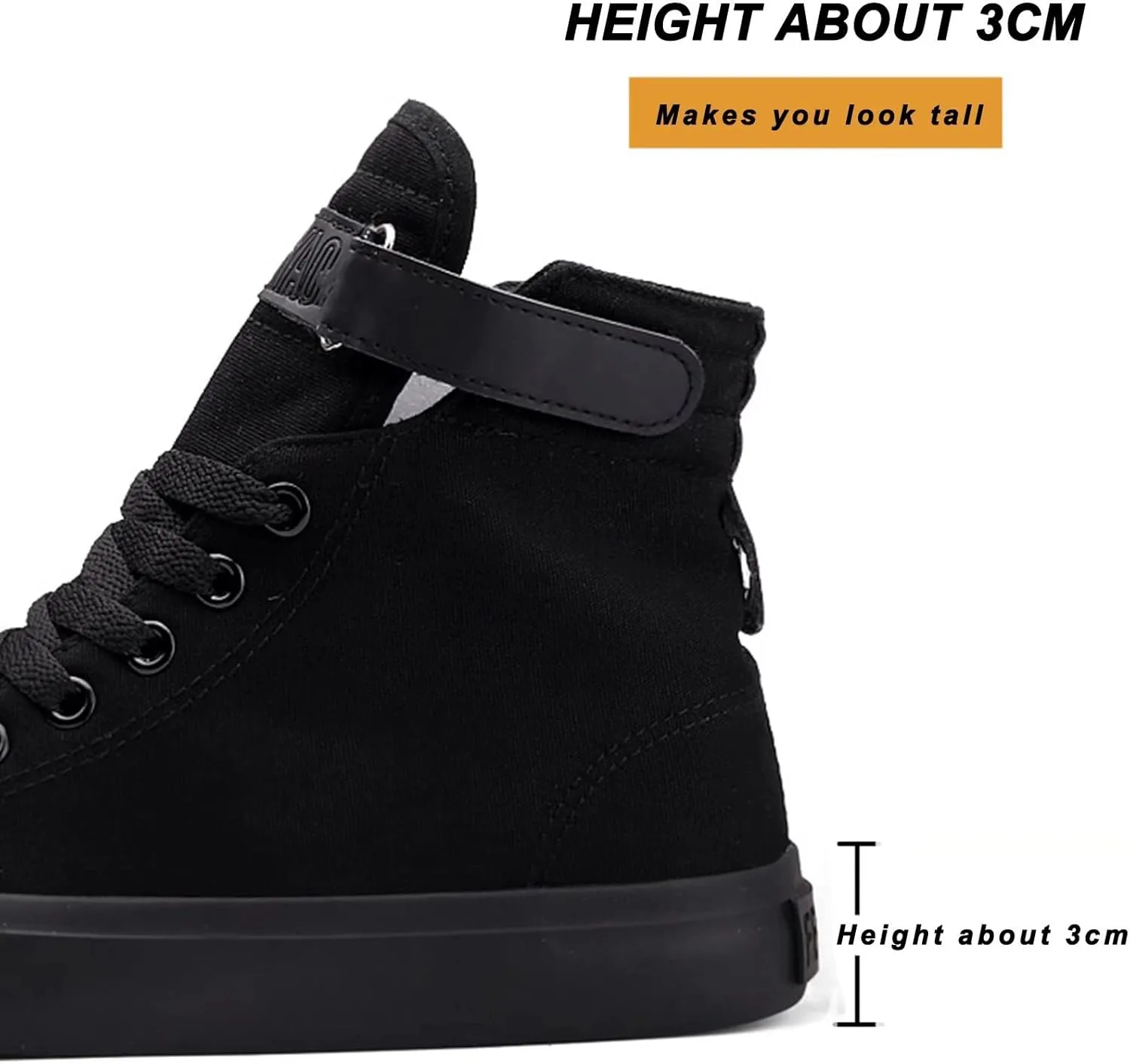 babyhealthy High Top Canvas Sneakers, Casual Walking Shoes Fashion Lace up Sneaker Platform Slip on for Adults Men Women