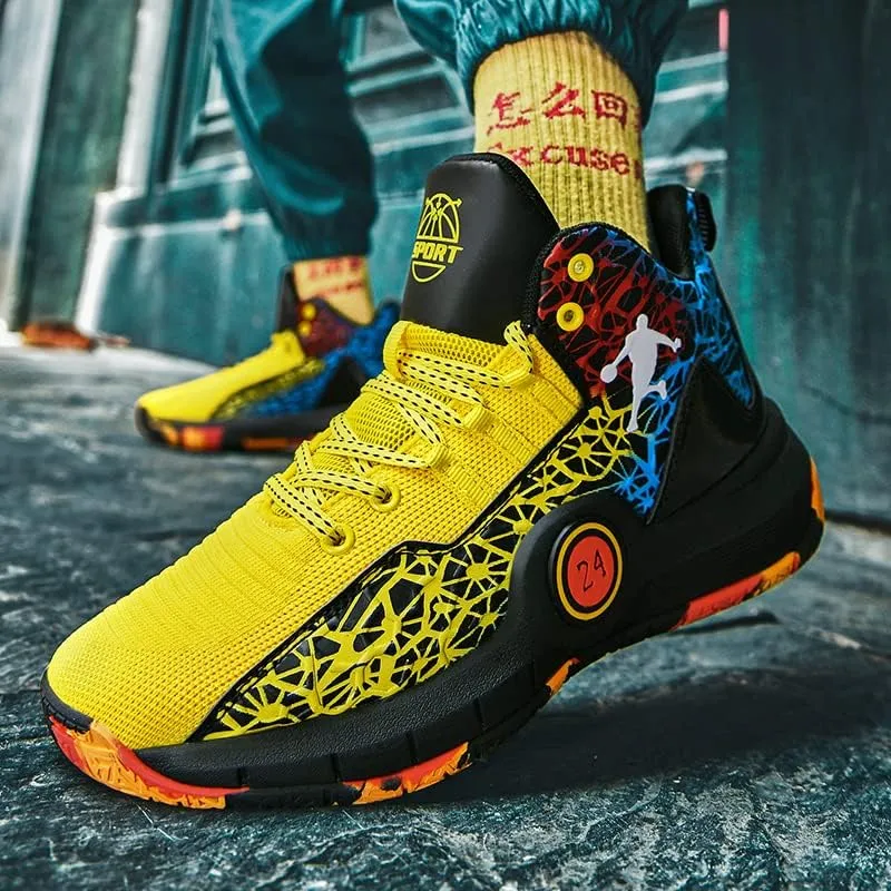 Basketball Shoes for Boys and Girls, Walking Running Shoes Breathable Comfortable Boys Sneakers for Little and Big Kids