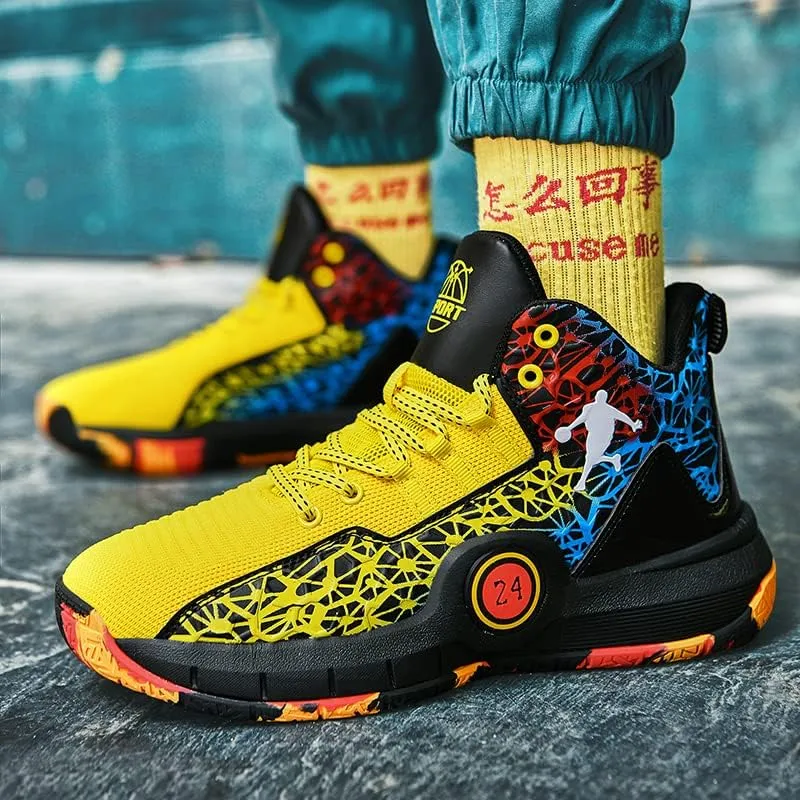 Basketball Shoes for Boys and Girls, Walking Running Shoes Breathable Comfortable Boys Sneakers for Little and Big Kids