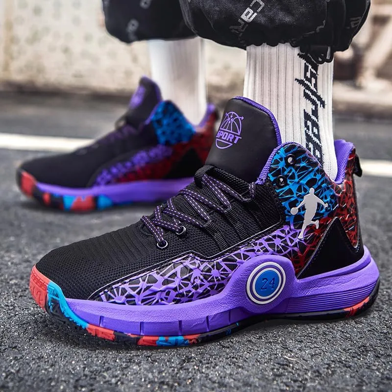 Basketball Shoes for Boys and Girls, Walking Running Shoes Breathable Comfortable Boys Sneakers for Little and Big Kids
