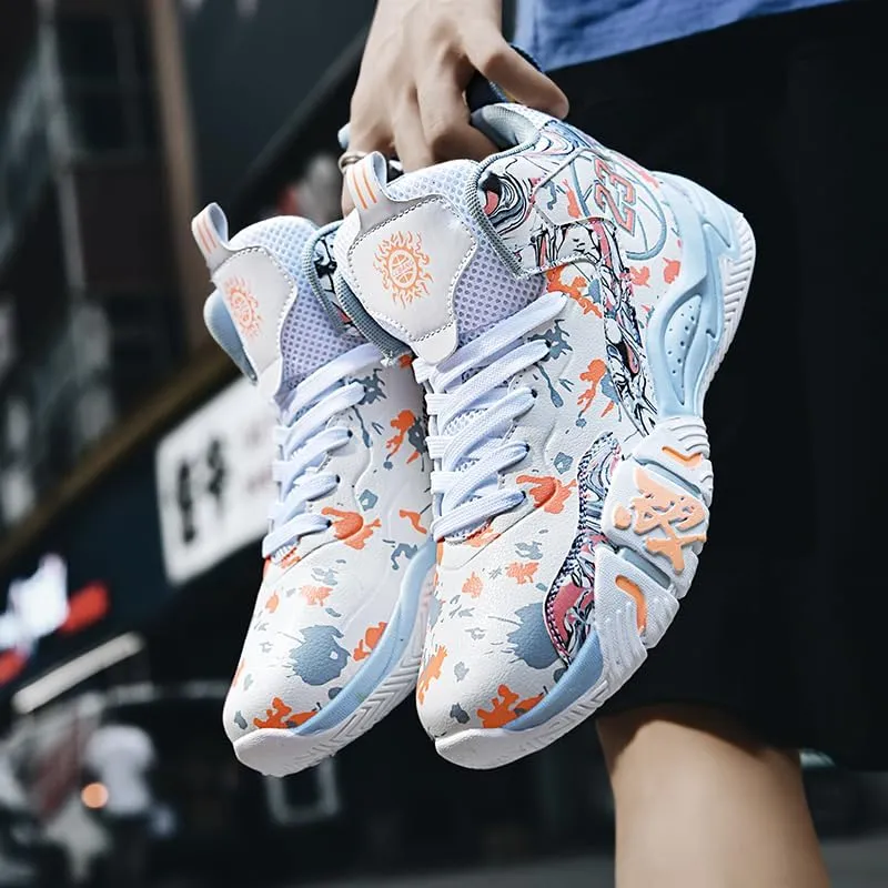 Basketball Shoes for Boys and Kids, Walking Running Shoes Breathable Comfortable Boys Sneakers for Little and Big Kids
