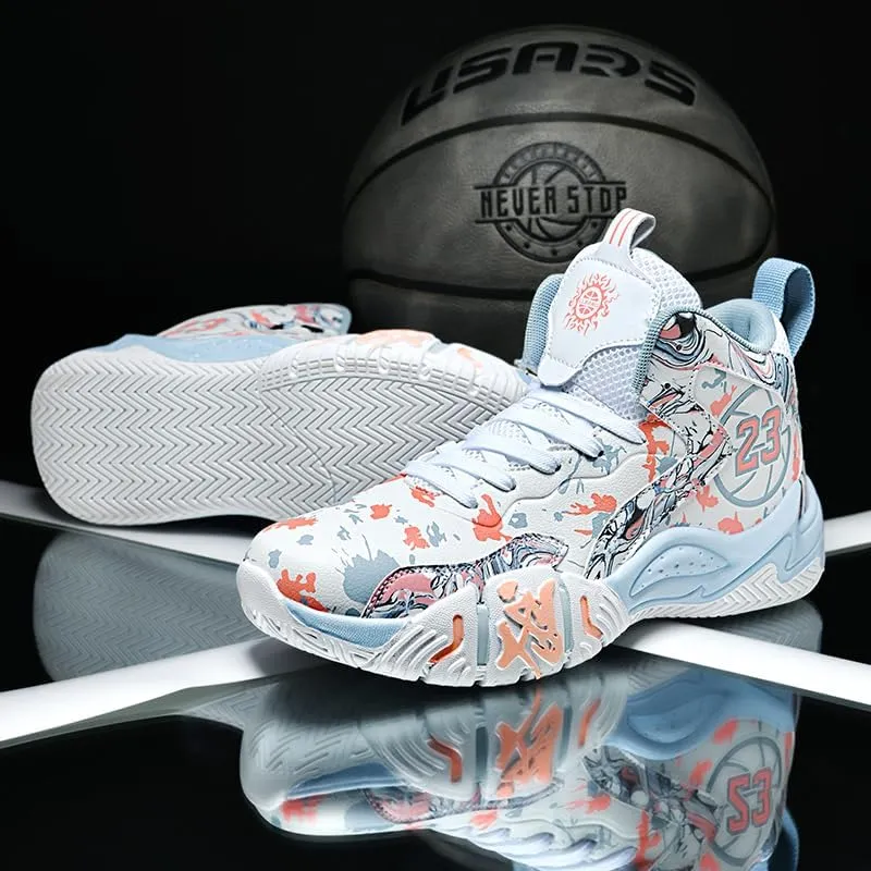 Basketball Shoes for Boys and Kids, Walking Running Shoes Breathable Comfortable Boys Sneakers for Little and Big Kids