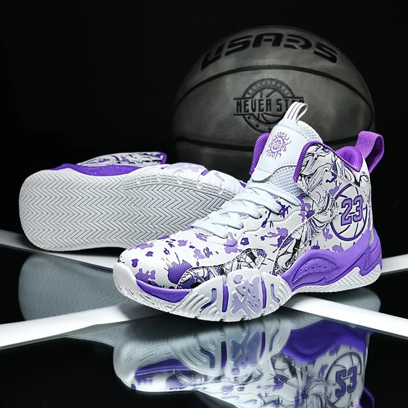 Basketball Shoes for Boys and Kids, Walking Running Shoes Breathable Comfortable Boys Sneakers for Little and Big Kids