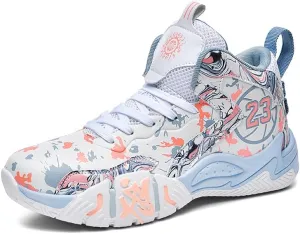 Basketball Shoes for Boys and Kids, Walking Running Shoes Breathable Comfortable Boys Sneakers for Little and Big Kids