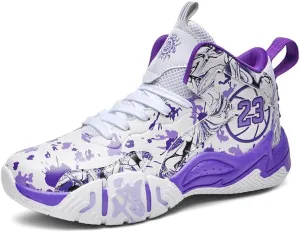 Basketball Shoes for Boys and Kids, Walking Running Shoes Breathable Comfortable Boys Sneakers for Little and Big Kids