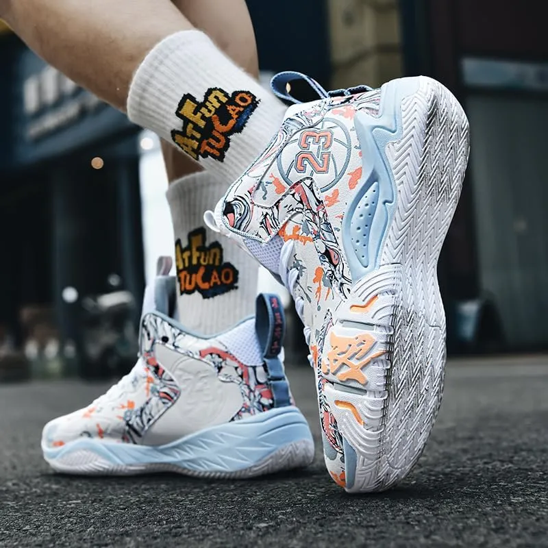 Basketball Shoes for Boys and Kids, Walking Running Shoes Breathable Comfortable Boys Sneakers for Little and Big Kids