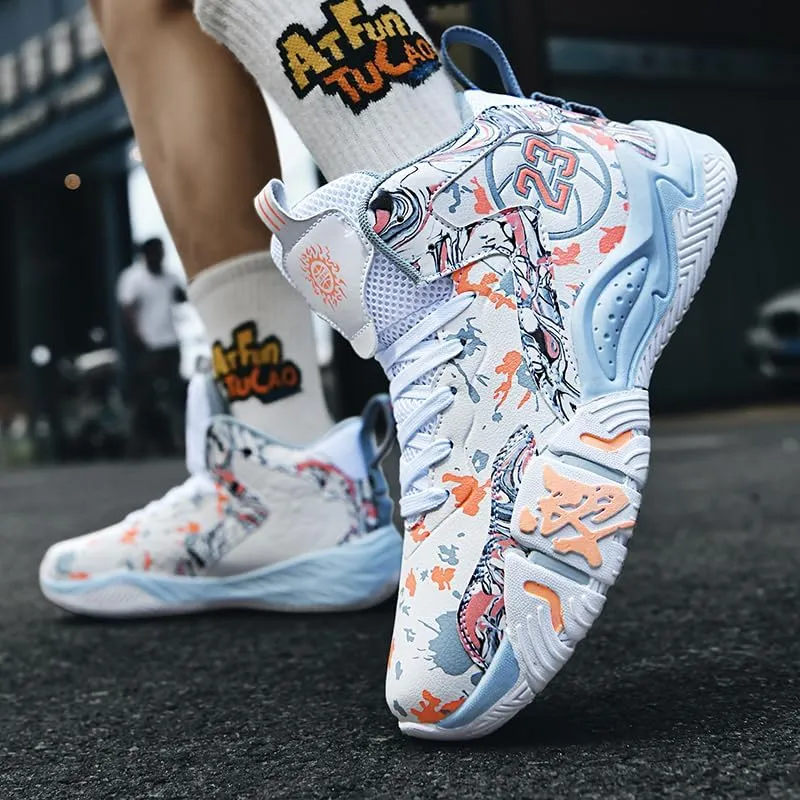 Basketball Shoes for Boys and Kids, Walking Running Shoes Breathable Comfortable Boys Sneakers for Little and Big Kids