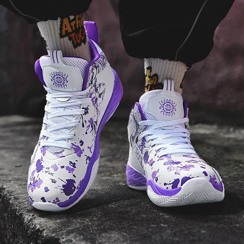 Basketball Shoes for Boys and Kids, Walking Running Shoes Breathable Comfortable Boys Sneakers for Little and Big Kids