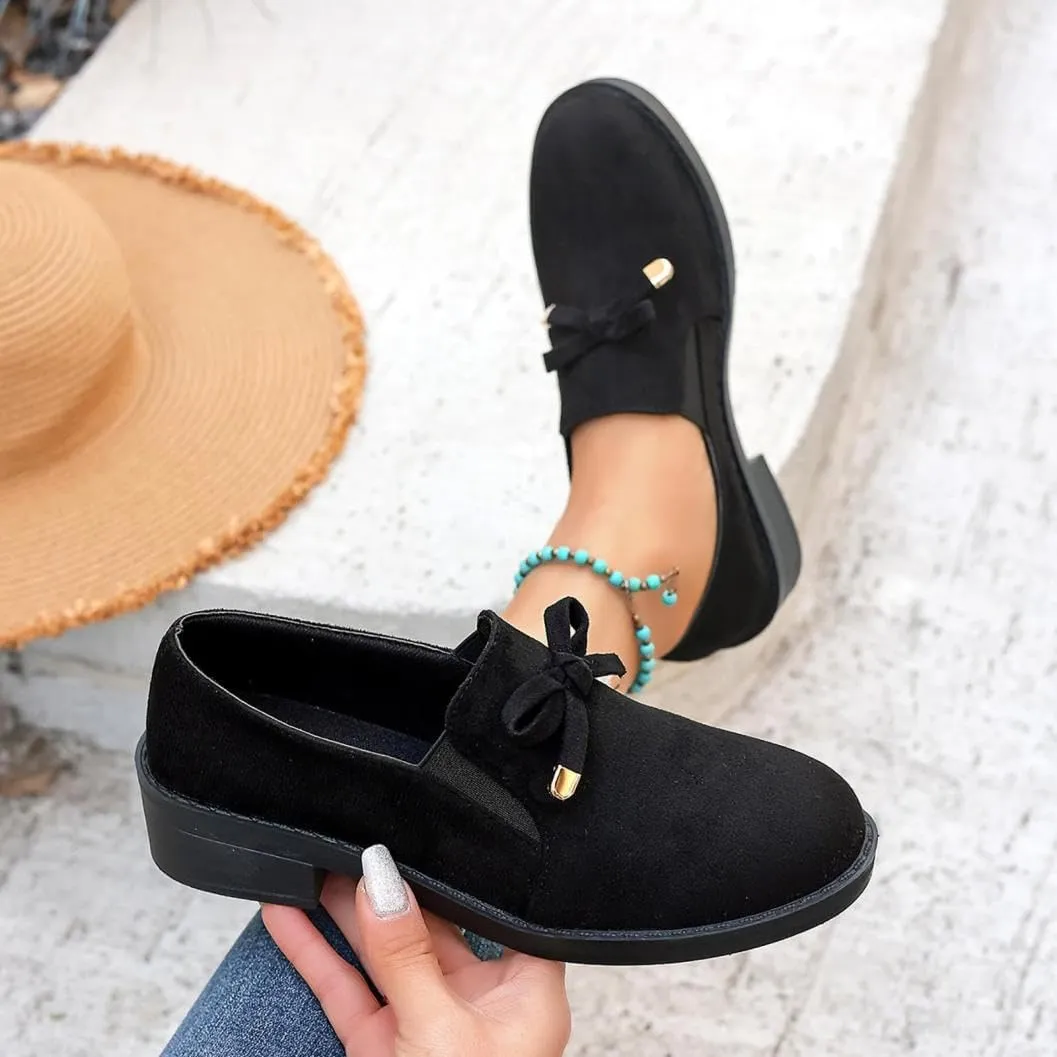 Black Loafers Women Comfortable Chunky Heel Wide Width Dress Shoes Work Business Casual Shoes Women