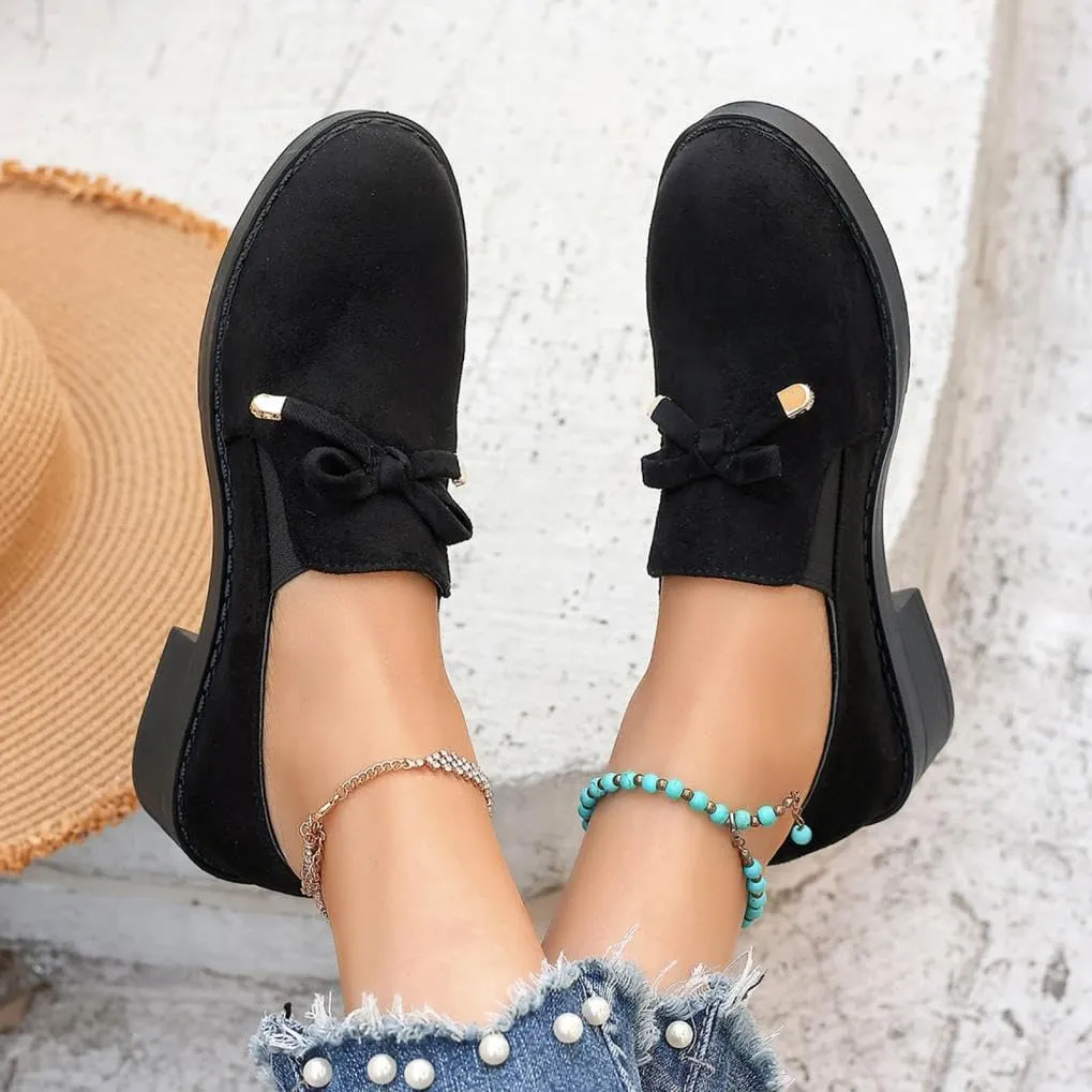 Black Loafers Women Comfortable Chunky Heel Wide Width Dress Shoes Work Business Casual Shoes Women
