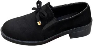 Black Loafers Women Comfortable Chunky Heel Wide Width Dress Shoes Work Business Casual Shoes Women