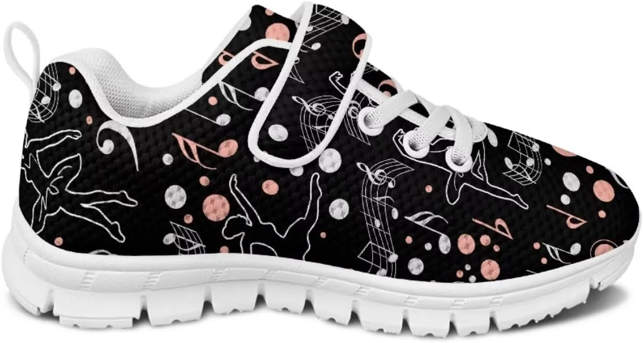 Black Print Kids Sneakers Boys Athletic Running Shoes Single Buckle Girls Running Tennis Mesh Shoes