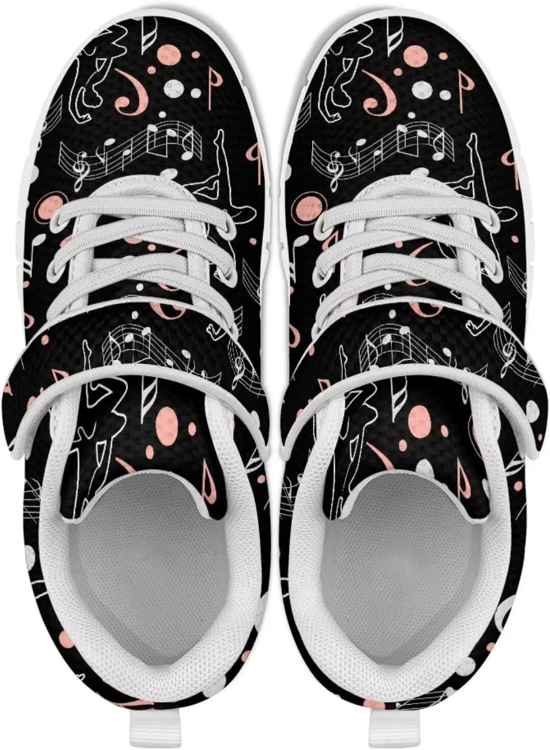 Black Print Kids Sneakers Boys Athletic Running Shoes Single Buckle Girls Running Tennis Mesh Shoes