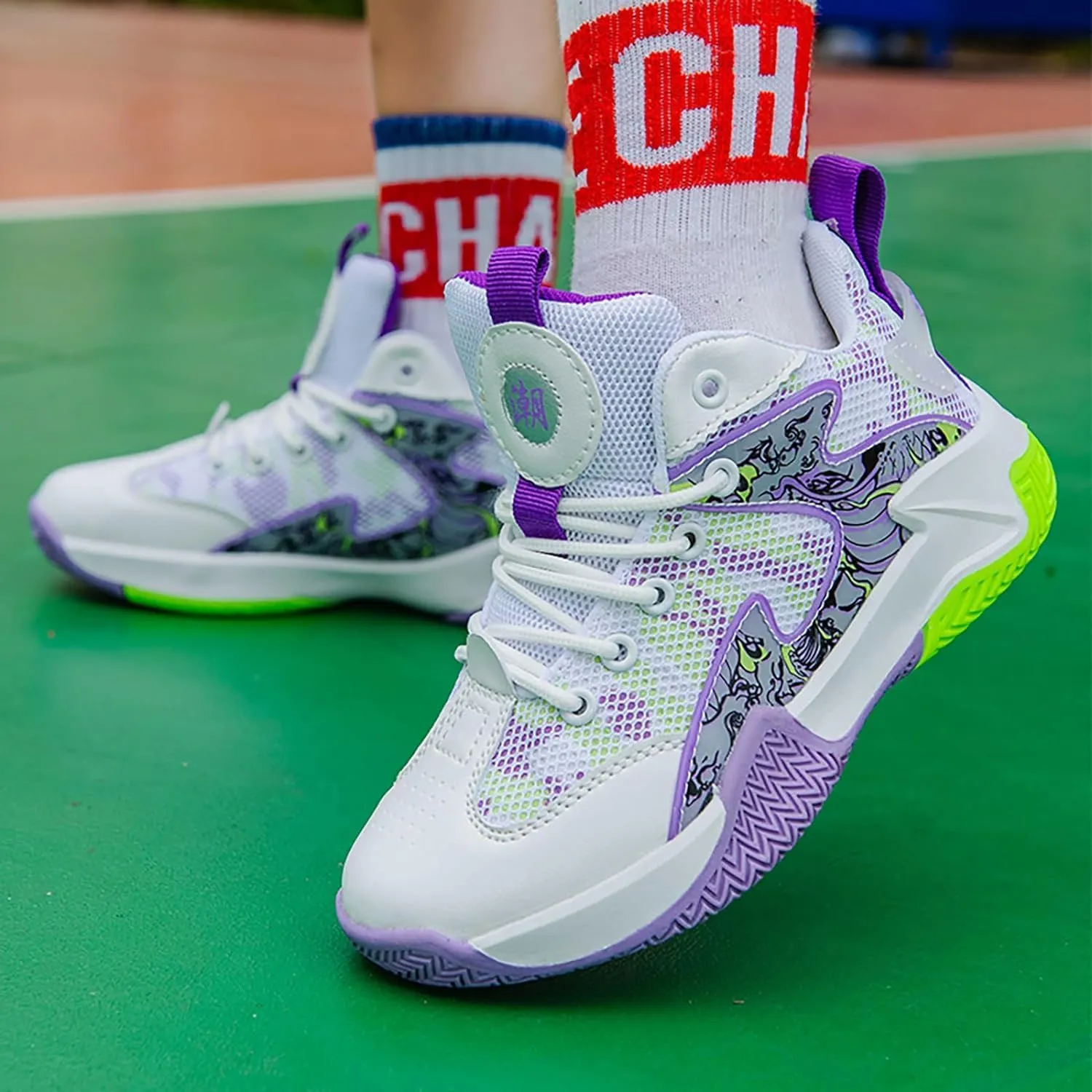 Boys Basketball Shoes Breathable Indoor Athletic Shoes Youth Outdoor Comfortable Basketball Shoes for Girls