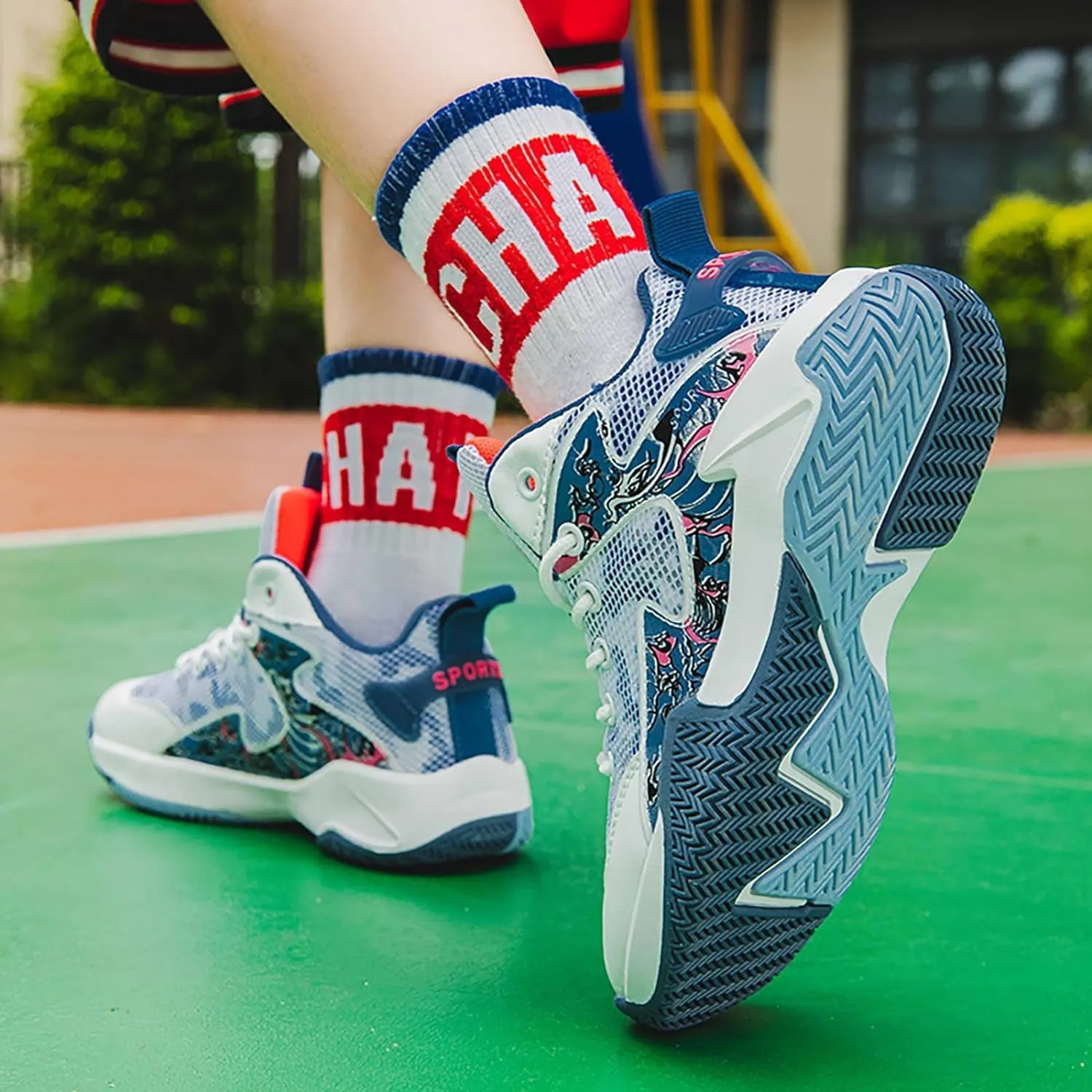Boys Basketball Shoes Breathable Indoor Athletic Shoes Youth Outdoor Comfortable Basketball Shoes for Girls