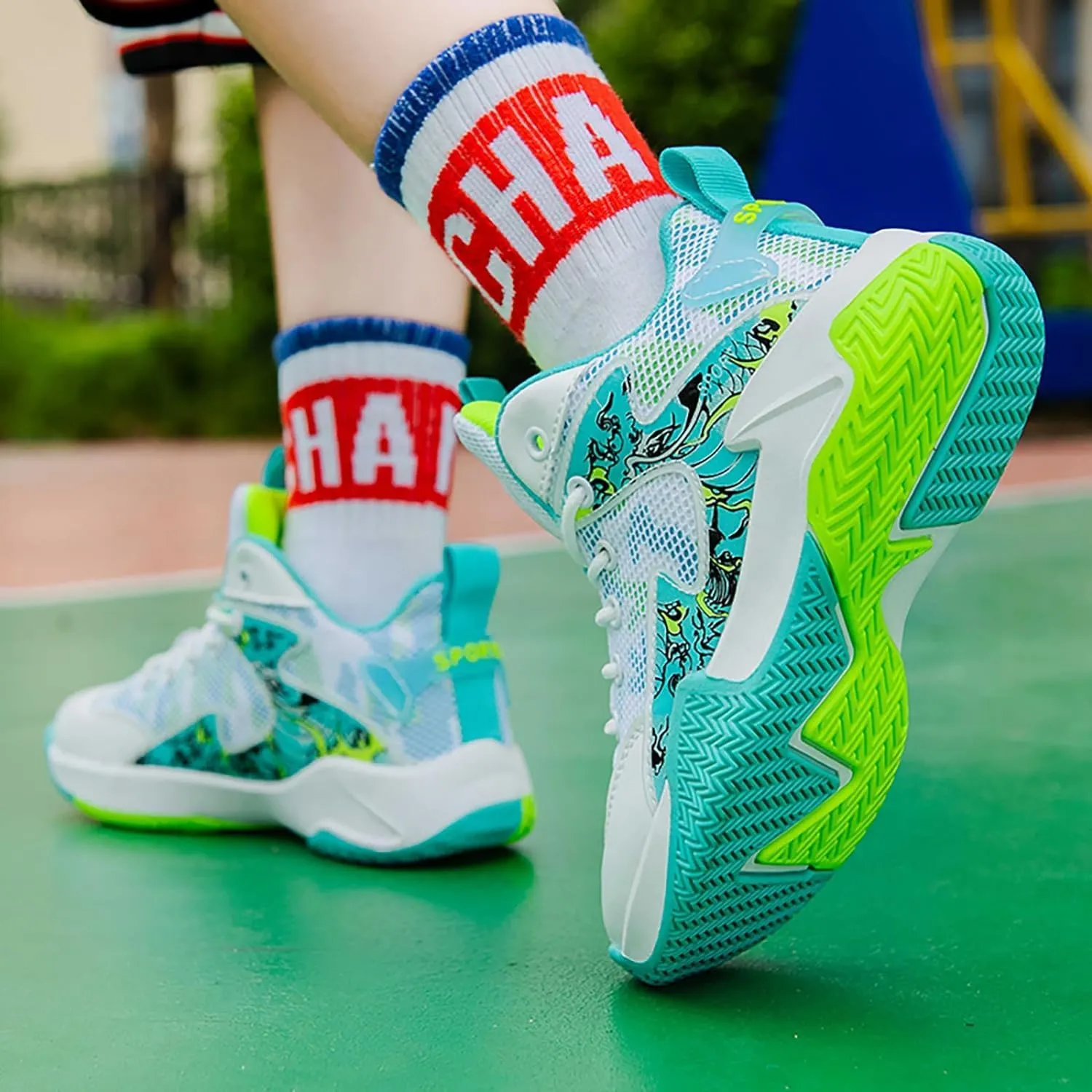 Boys Basketball Shoes Breathable Indoor Athletic Shoes Youth Outdoor Comfortable Basketball Shoes for Girls