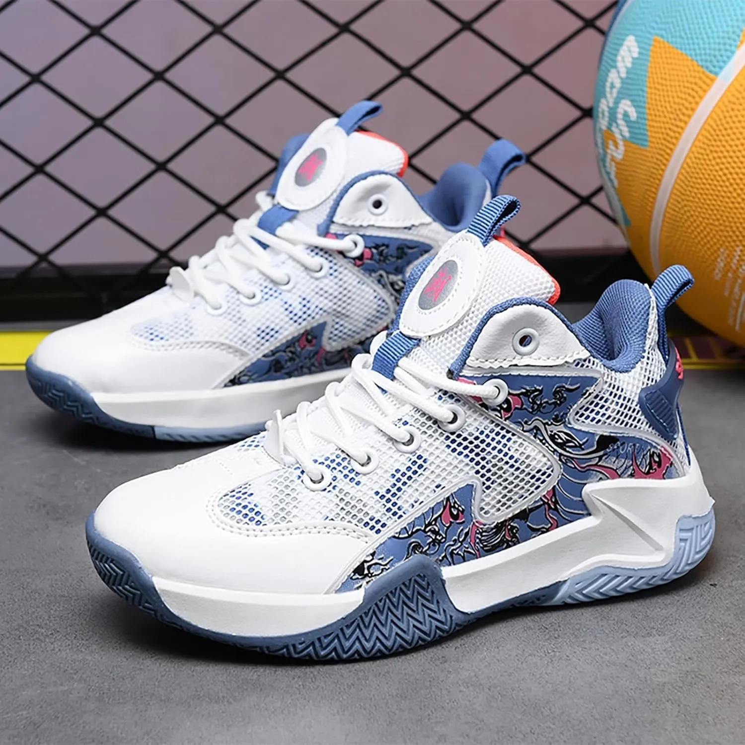 Boys Basketball Shoes Breathable Indoor Athletic Shoes Youth Outdoor Comfortable Basketball Shoes for Girls