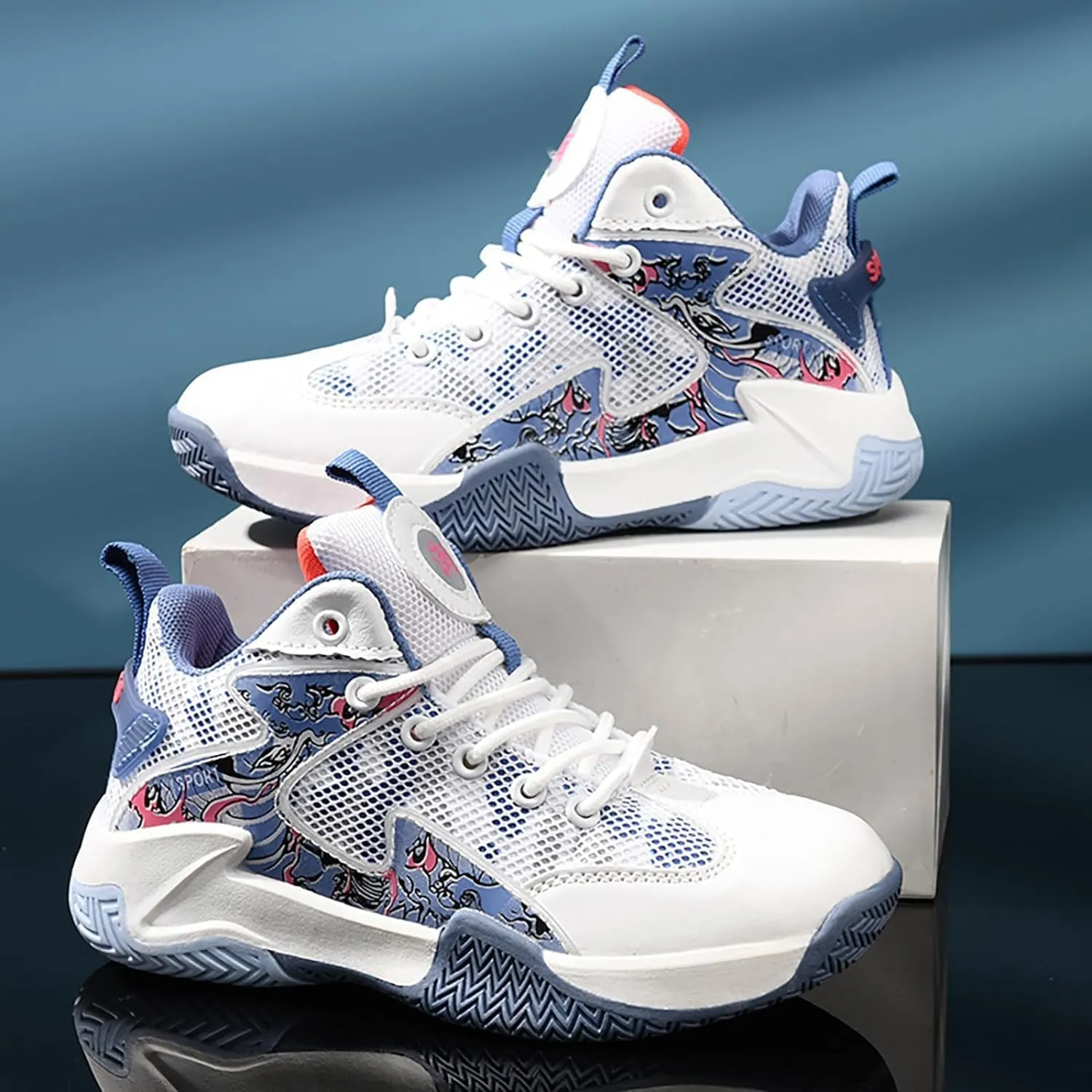 Boys Basketball Shoes Breathable Indoor Athletic Shoes Youth Outdoor Comfortable Basketball Shoes for Girls