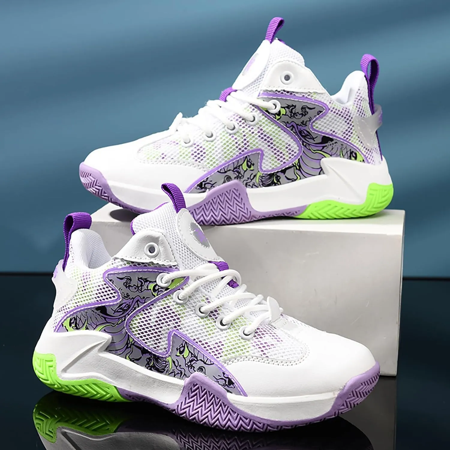 Boys Basketball Shoes Breathable Indoor Athletic Shoes Youth Outdoor Comfortable Basketball Shoes for Girls