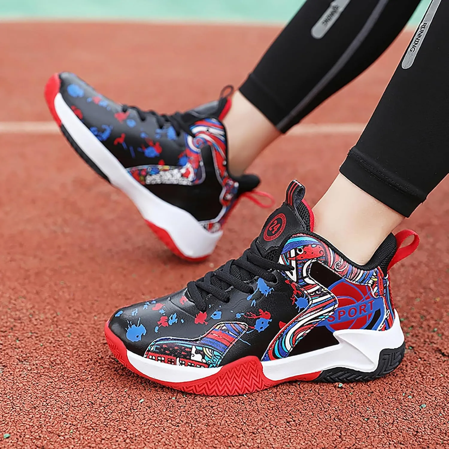 Boys Basketball Shoes Kids Basketball Sneakers Breathable Tennis Shoes for Boys Girls