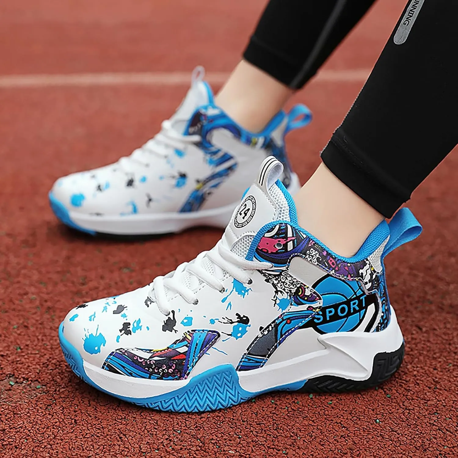 Boys Basketball Shoes Kids Basketball Sneakers Breathable Tennis Shoes for Boys Girls