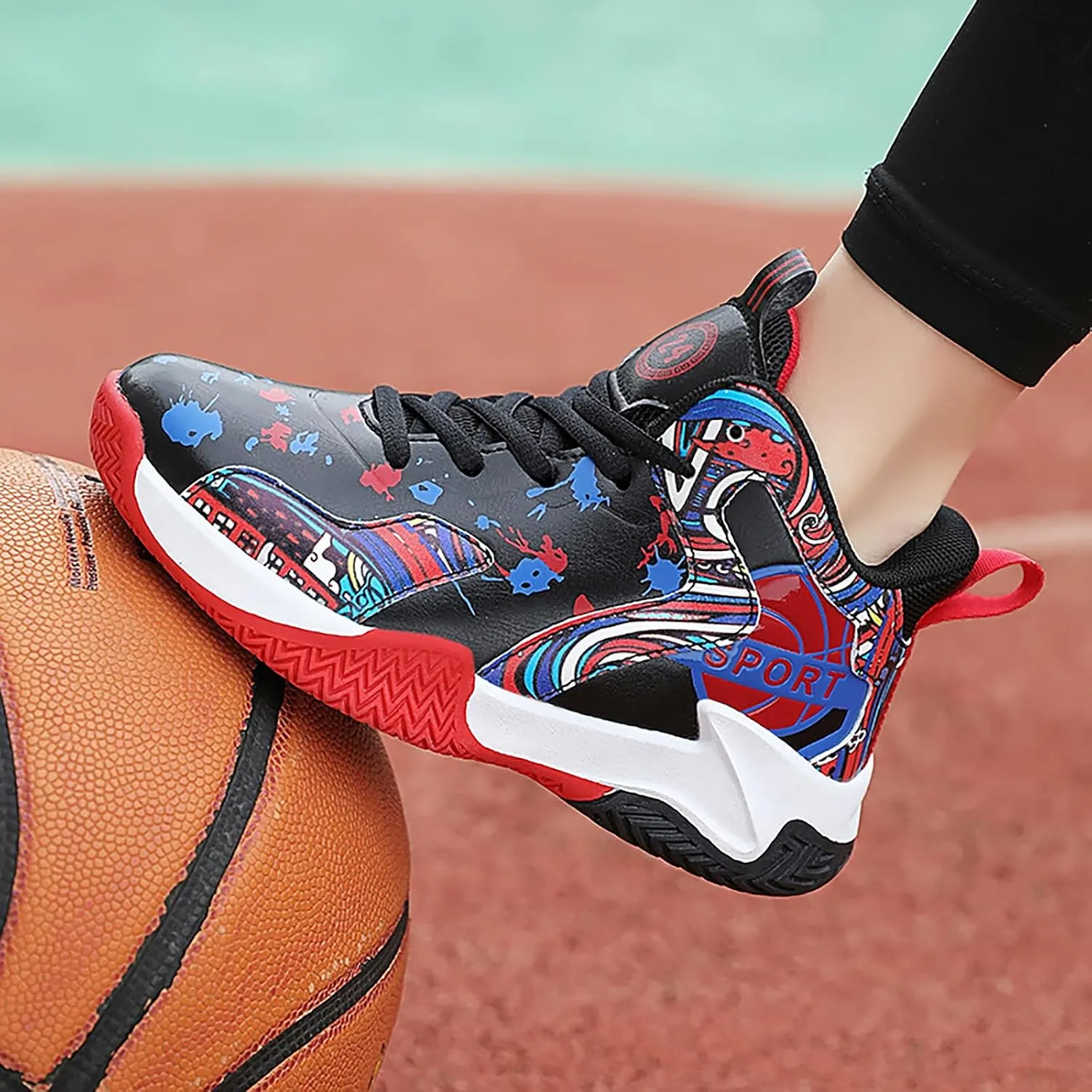 Boys Basketball Shoes Kids Basketball Sneakers Breathable Tennis Shoes for Boys Girls