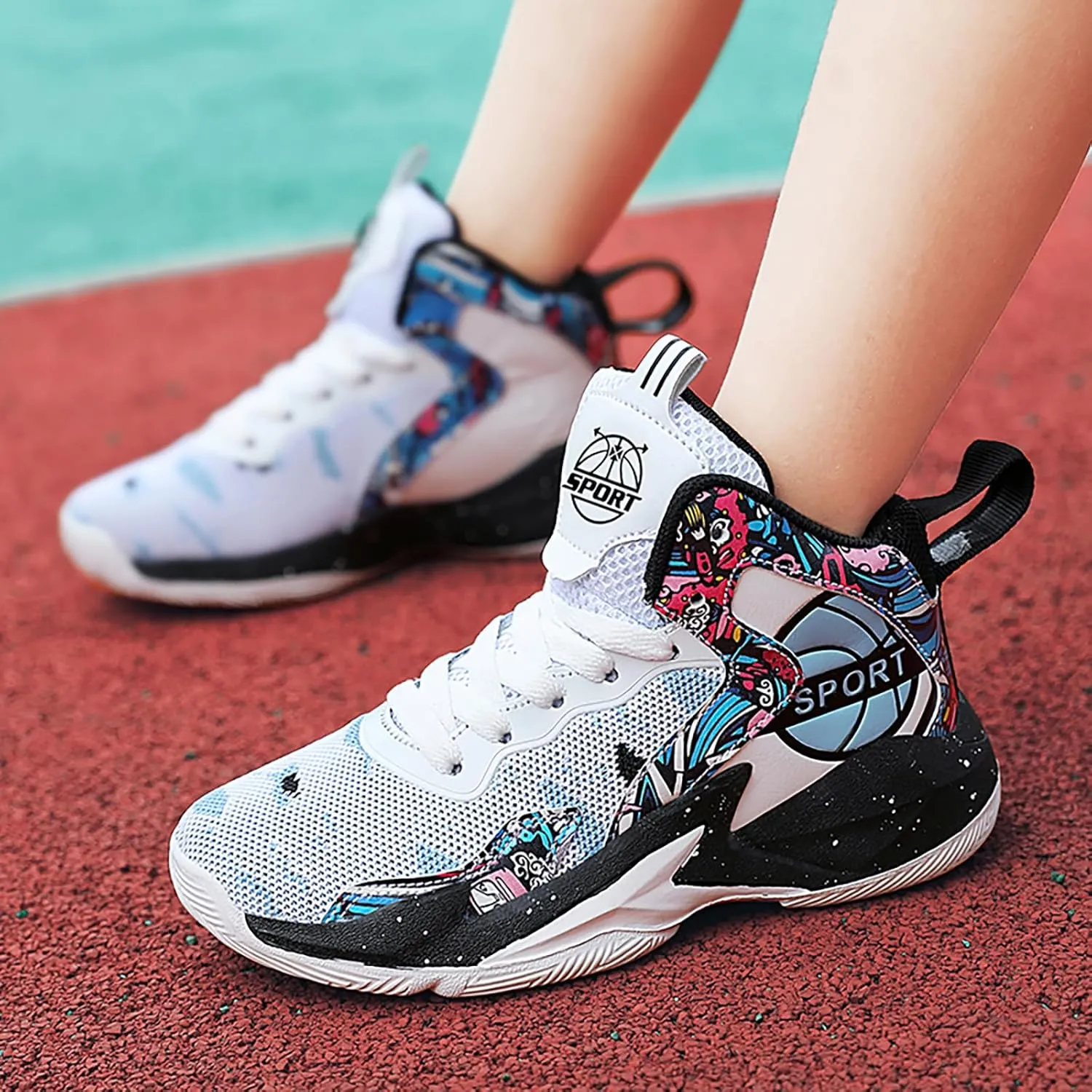 Boys Basketball Shoes Kids Basketball Sneakers Breathable Tennis Shoes for Boys Girls