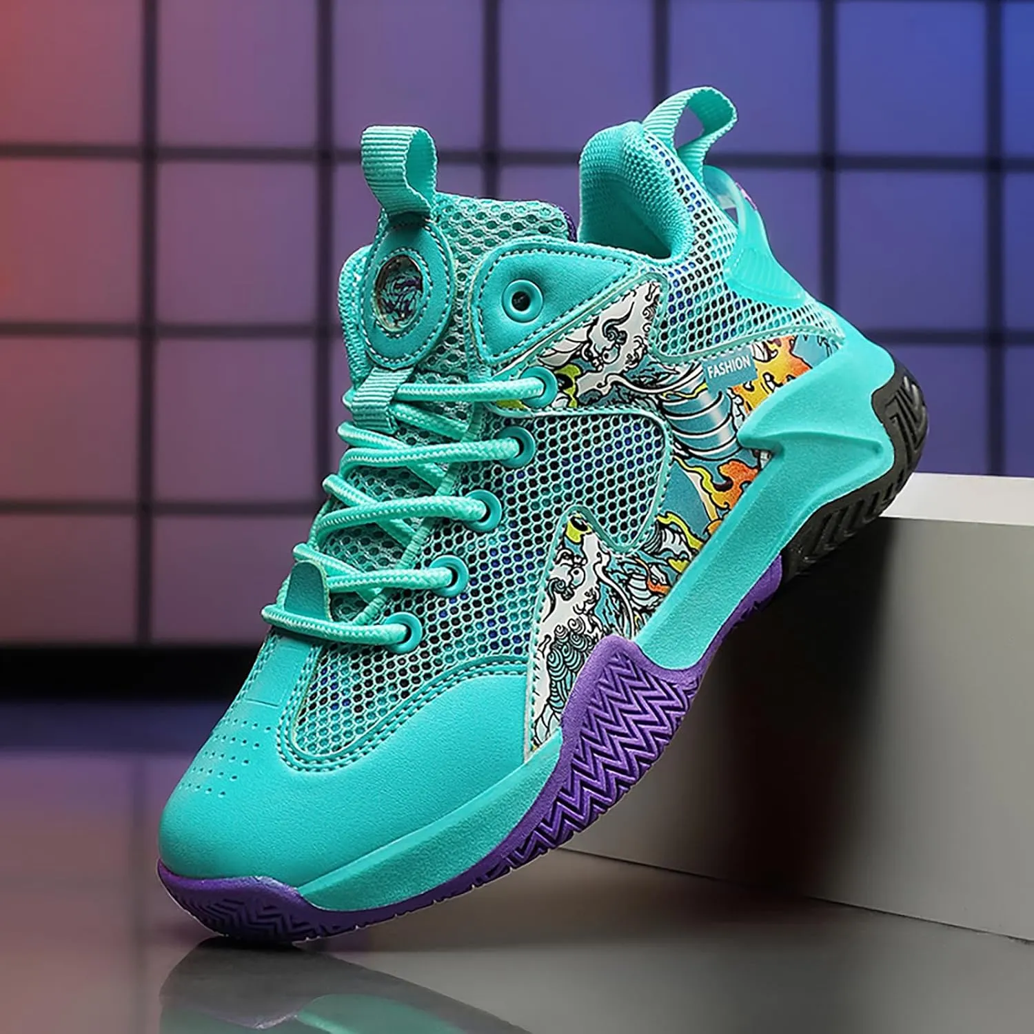 Boys Basketball Shoes Kids Basketball Sneakers Breathable Tennis Shoes for Boys Girls