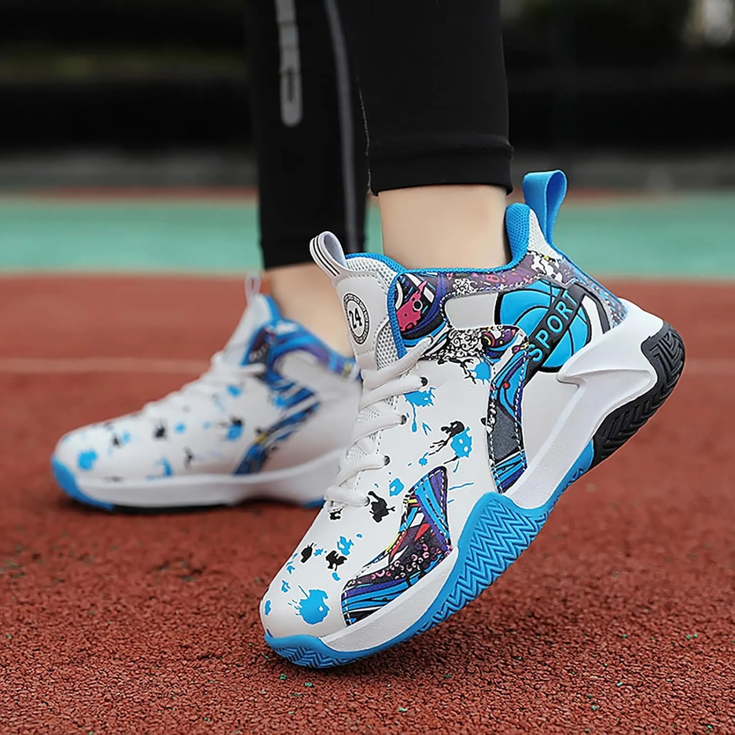 Boys Basketball Shoes Kids Basketball Sneakers Breathable Tennis Shoes for Boys Girls
