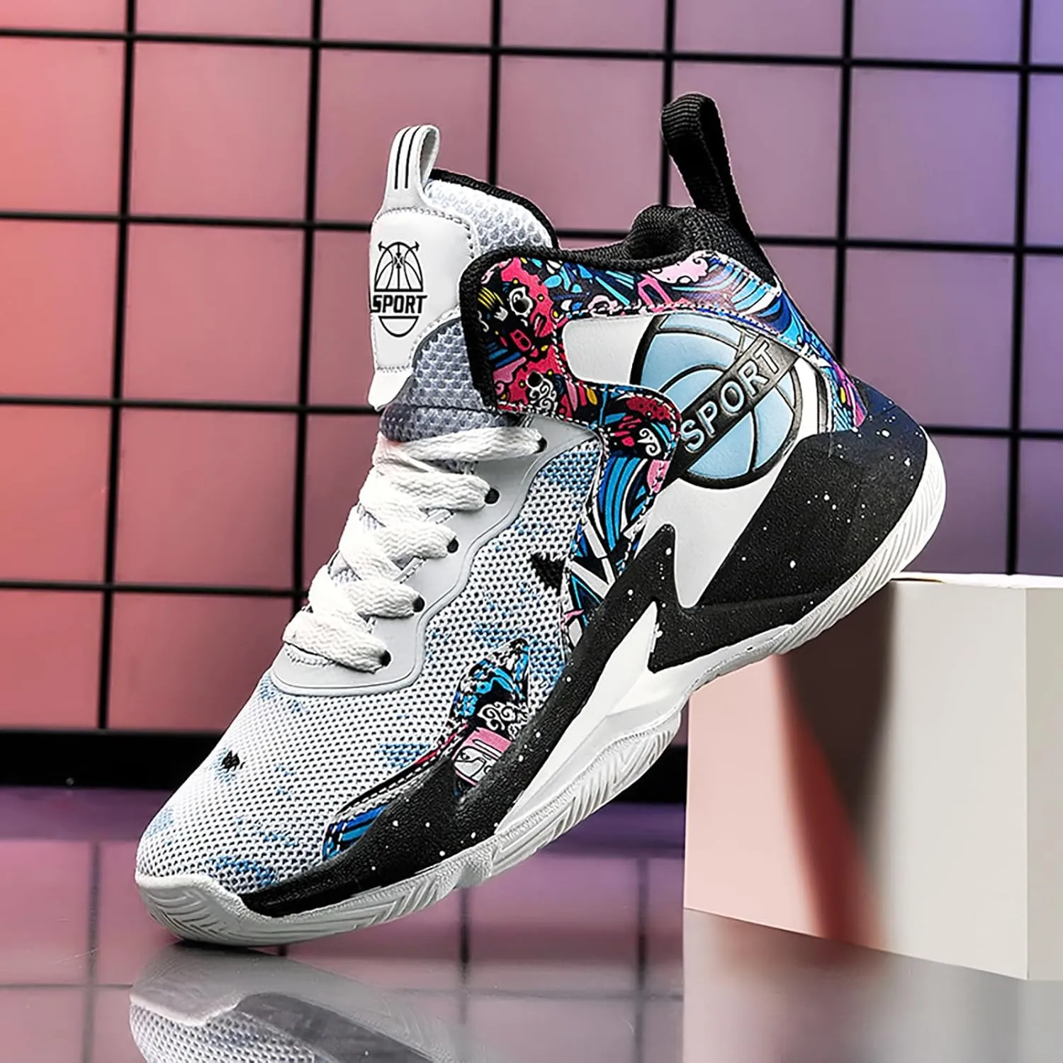 Boys Basketball Shoes Kids Basketball Sneakers Breathable Tennis Shoes for Boys Girls