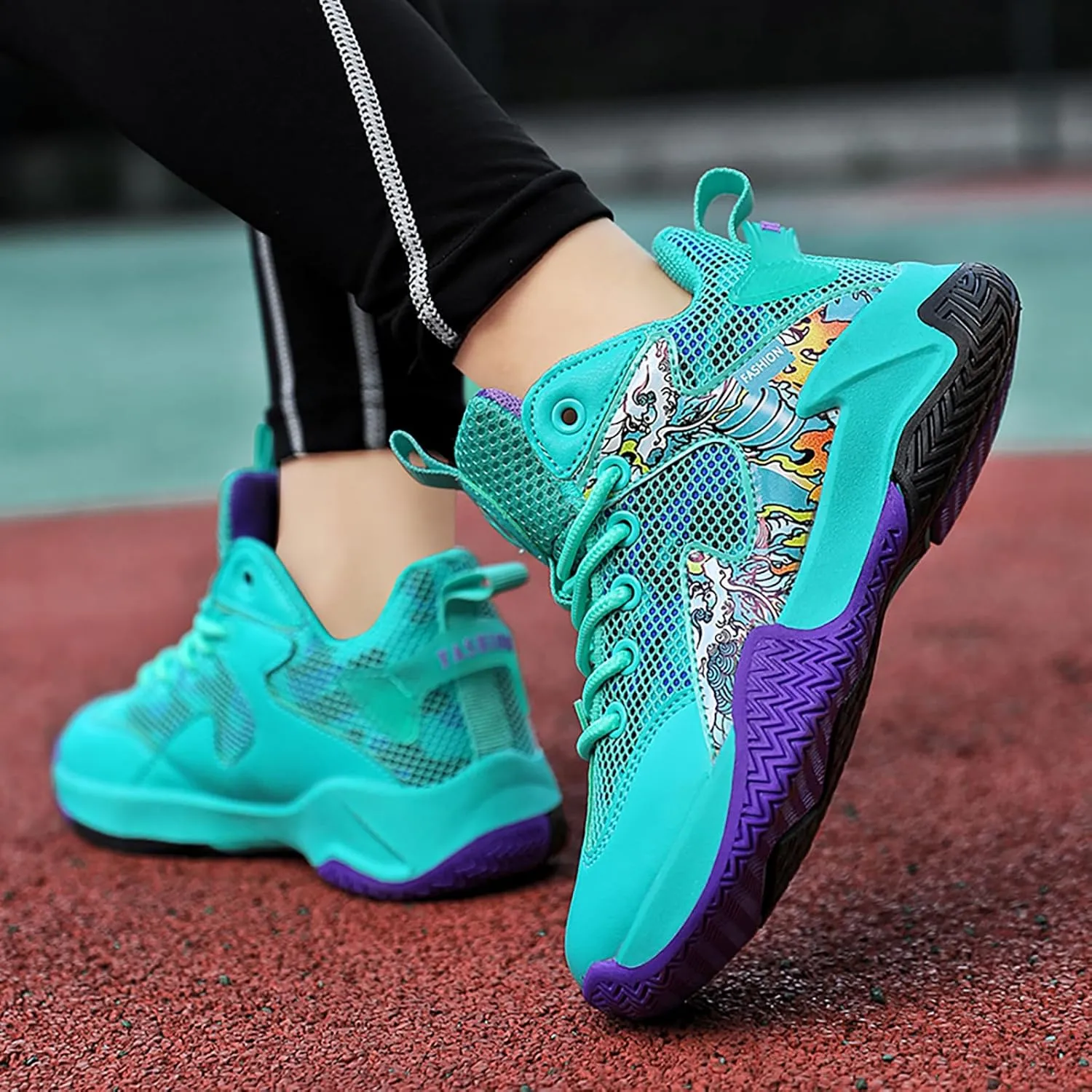 Boys Basketball Shoes Kids Basketball Sneakers Breathable Tennis Shoes for Boys Girls