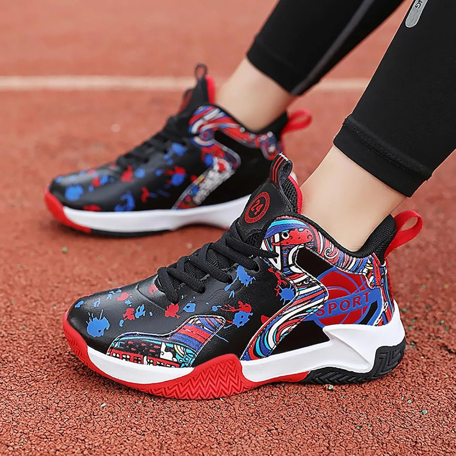 Boys Basketball Shoes Kids Basketball Sneakers Breathable Tennis Shoes for Boys Girls