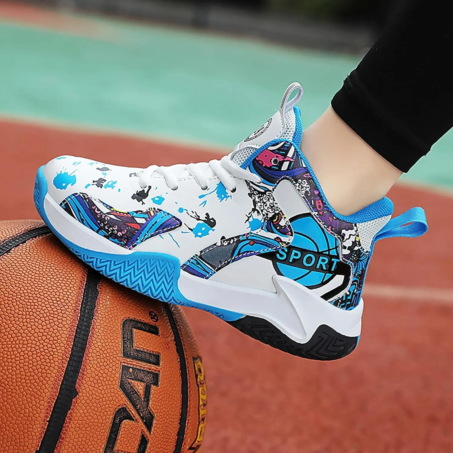 Boys Basketball Shoes Kids Basketball Sneakers Breathable Tennis Shoes for Boys Girls