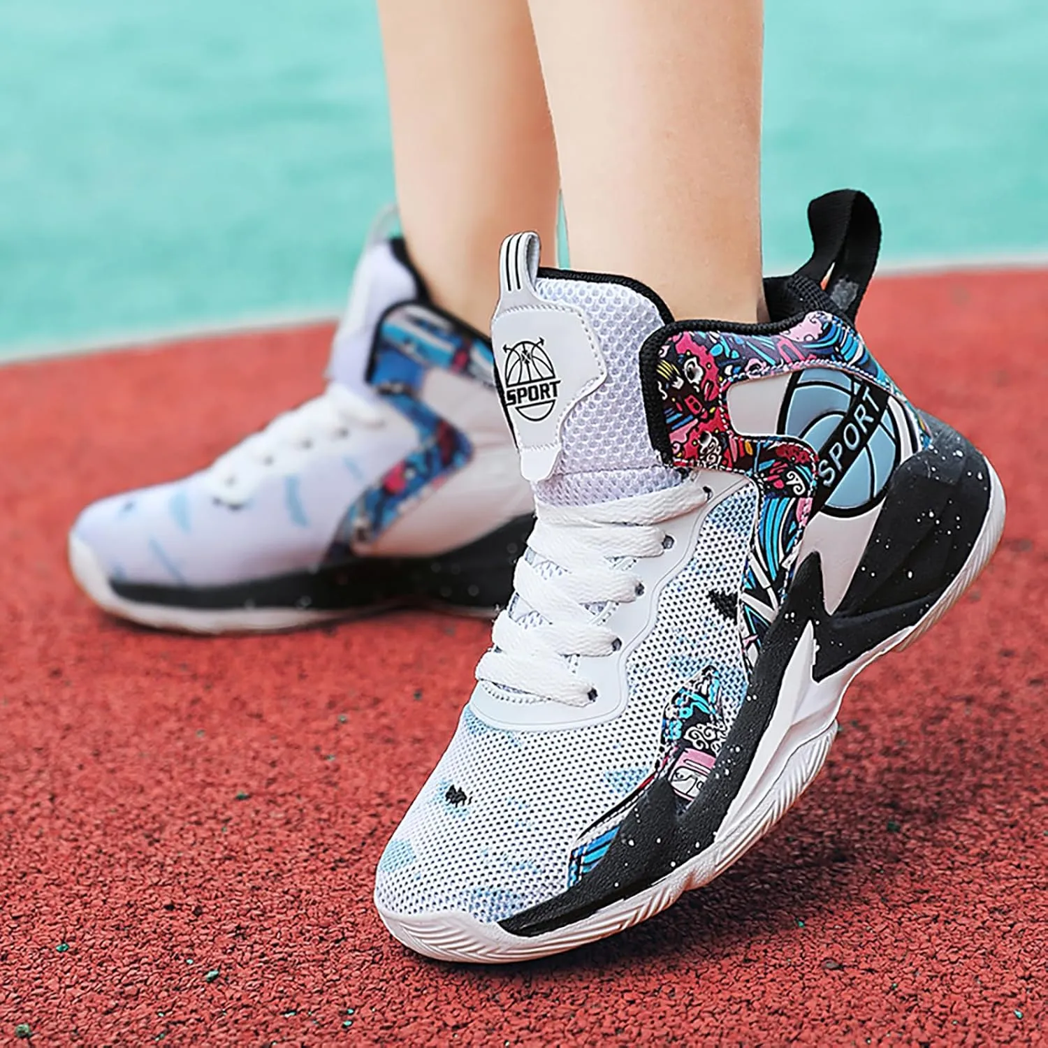 Boys Basketball Shoes Kids Basketball Sneakers Breathable Tennis Shoes for Boys Girls
