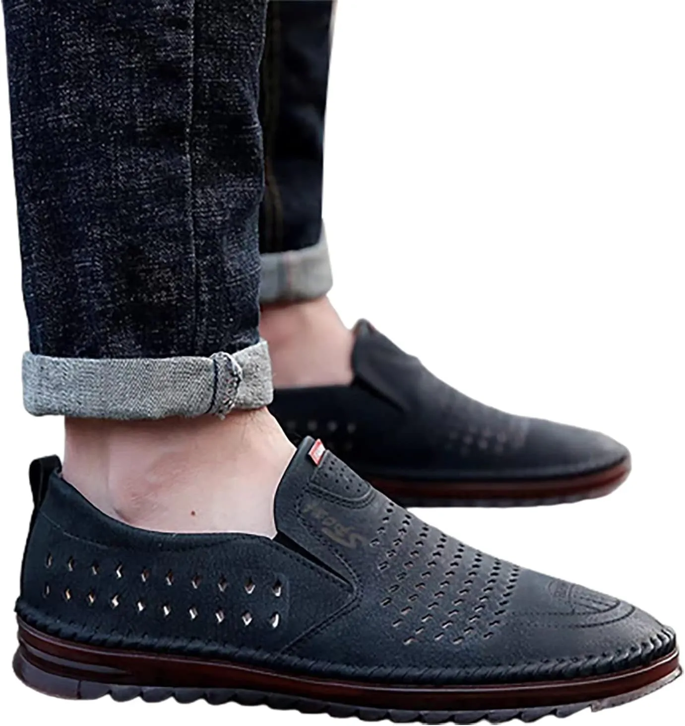 Breathable Dress Sneaker 2023 New Foreign Trade Casual Men's Shoes Trend Cutout Blank Shoes Summer Breathable Men's