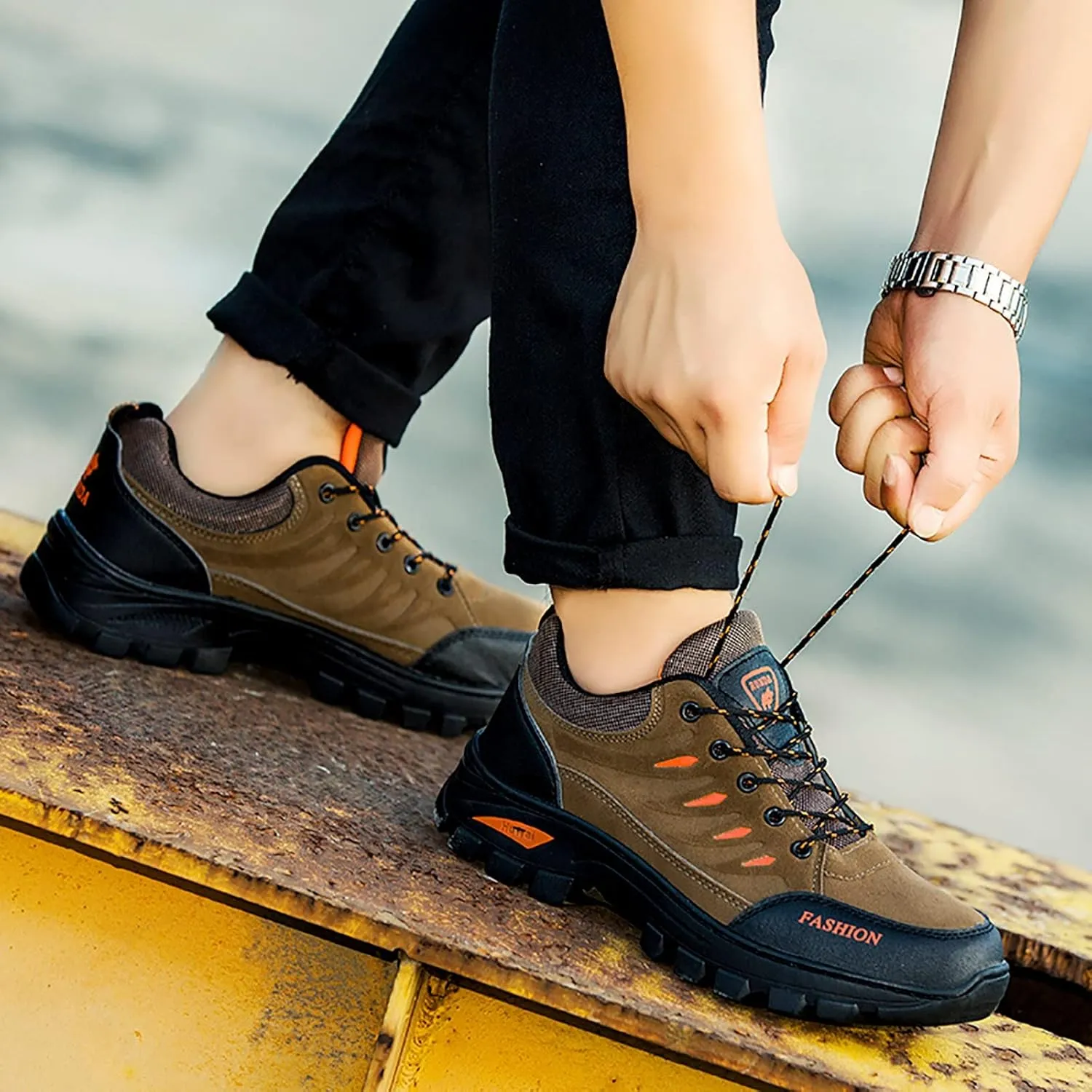 Breathable Dress Sneaker Hiking Shoes for Men Walking Shoes Fashion Casual Loafers Breathable Hiking