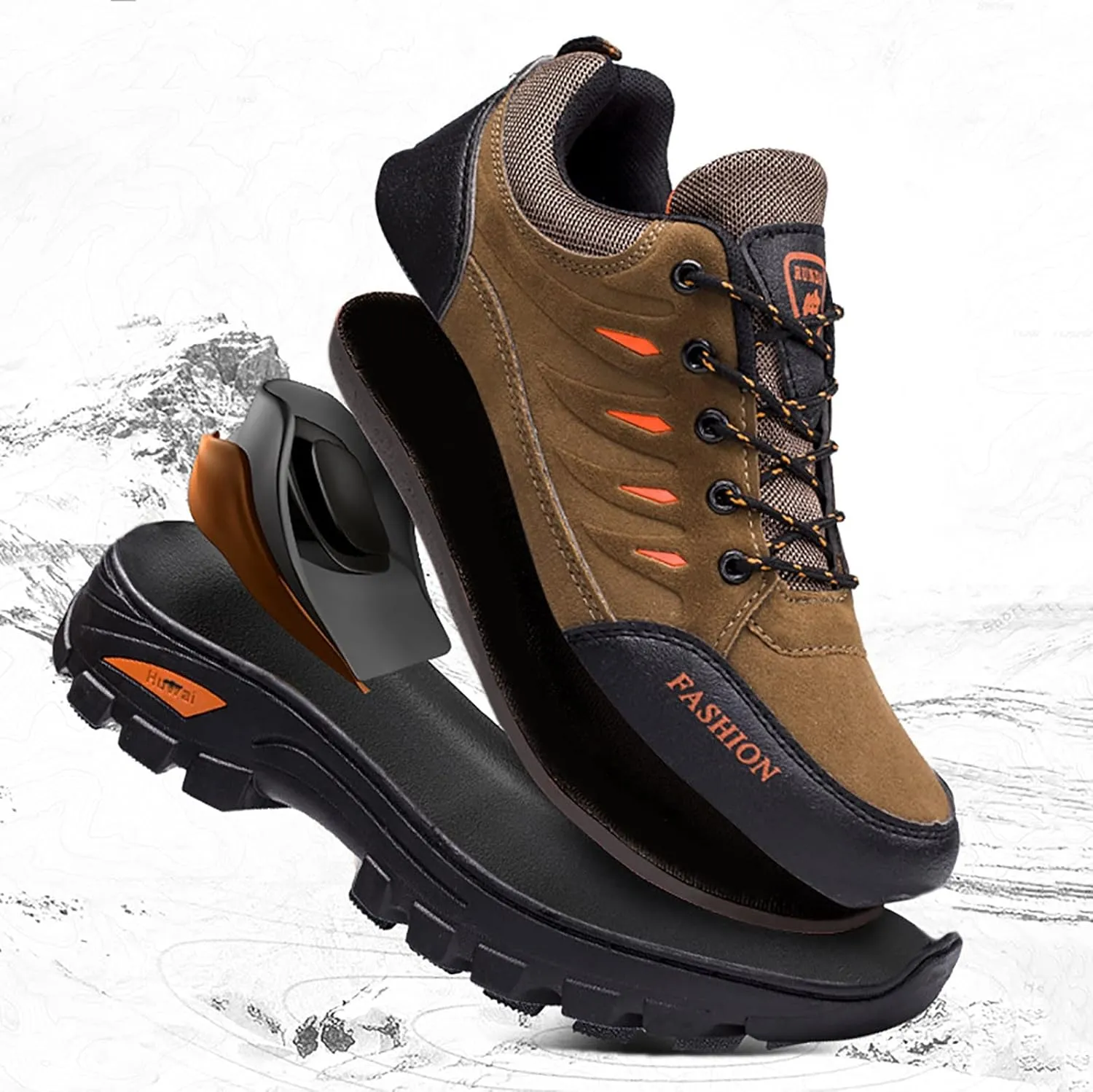 Breathable Dress Sneaker Hiking Shoes for Men Walking Shoes Fashion Casual Loafers Breathable Hiking