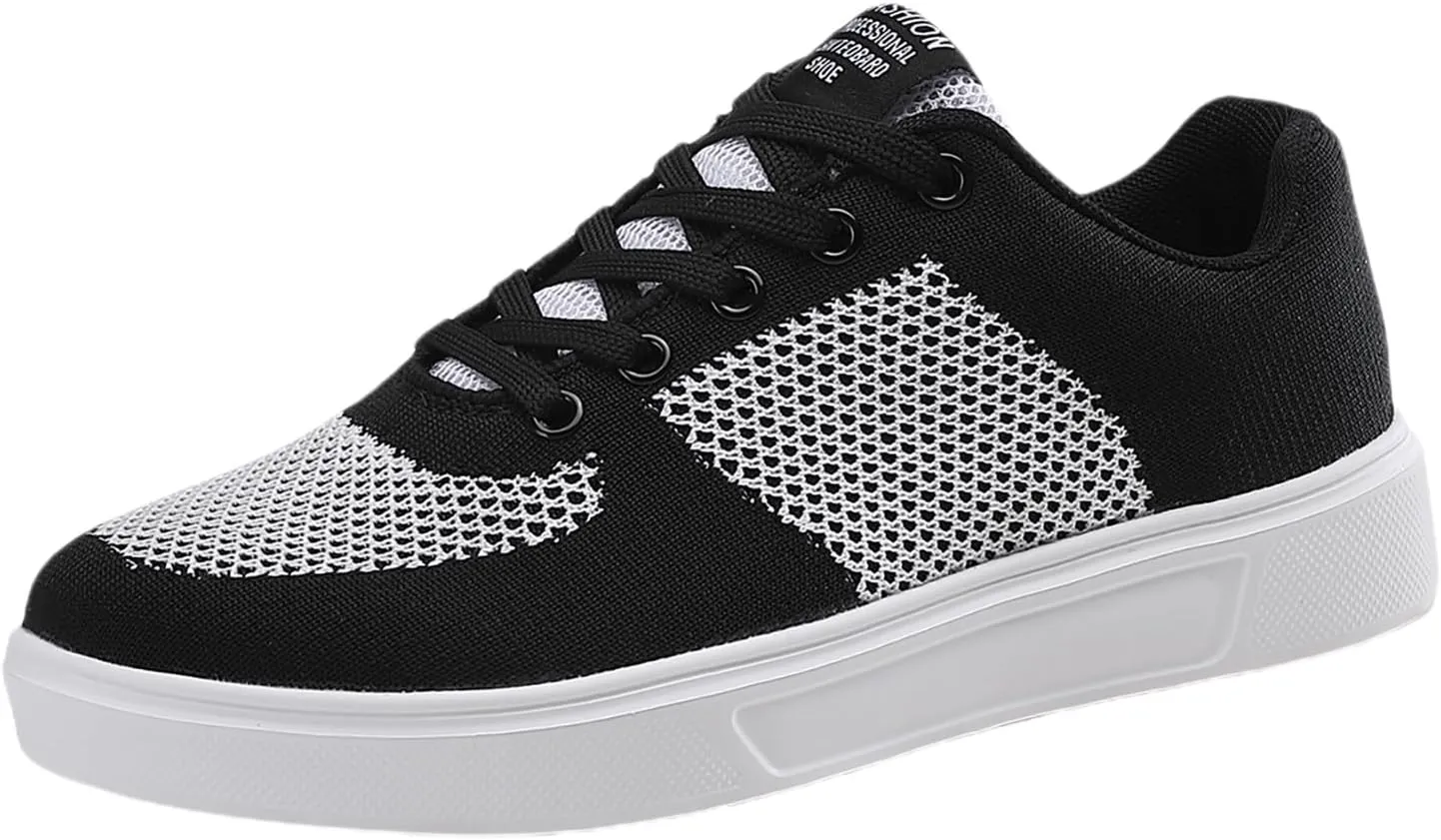 Breathable Dress Sneaker Leisure Couple Men Women Four Seasons Mesh Non Slip Flat Round Toe Breathable Lace Up Lazy