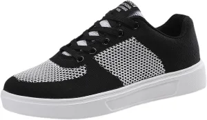 Breathable Dress Sneaker Leisure Couple Men Women Four Seasons Mesh Non Slip Flat Round Toe Breathable Lace Up Lazy