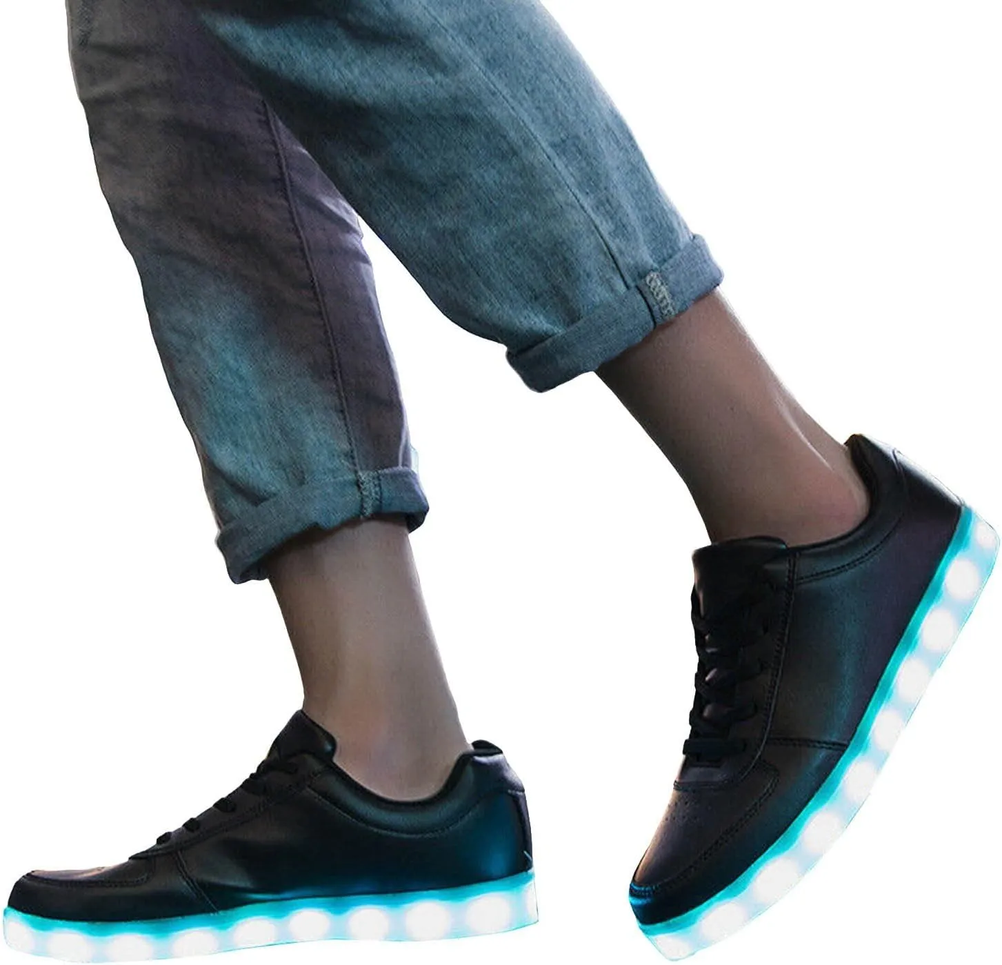 Breathable Dress Sneaker Student Shoes Thick Soled Sports Shoes Fashionable Light USB Rechargeable Skate Sports