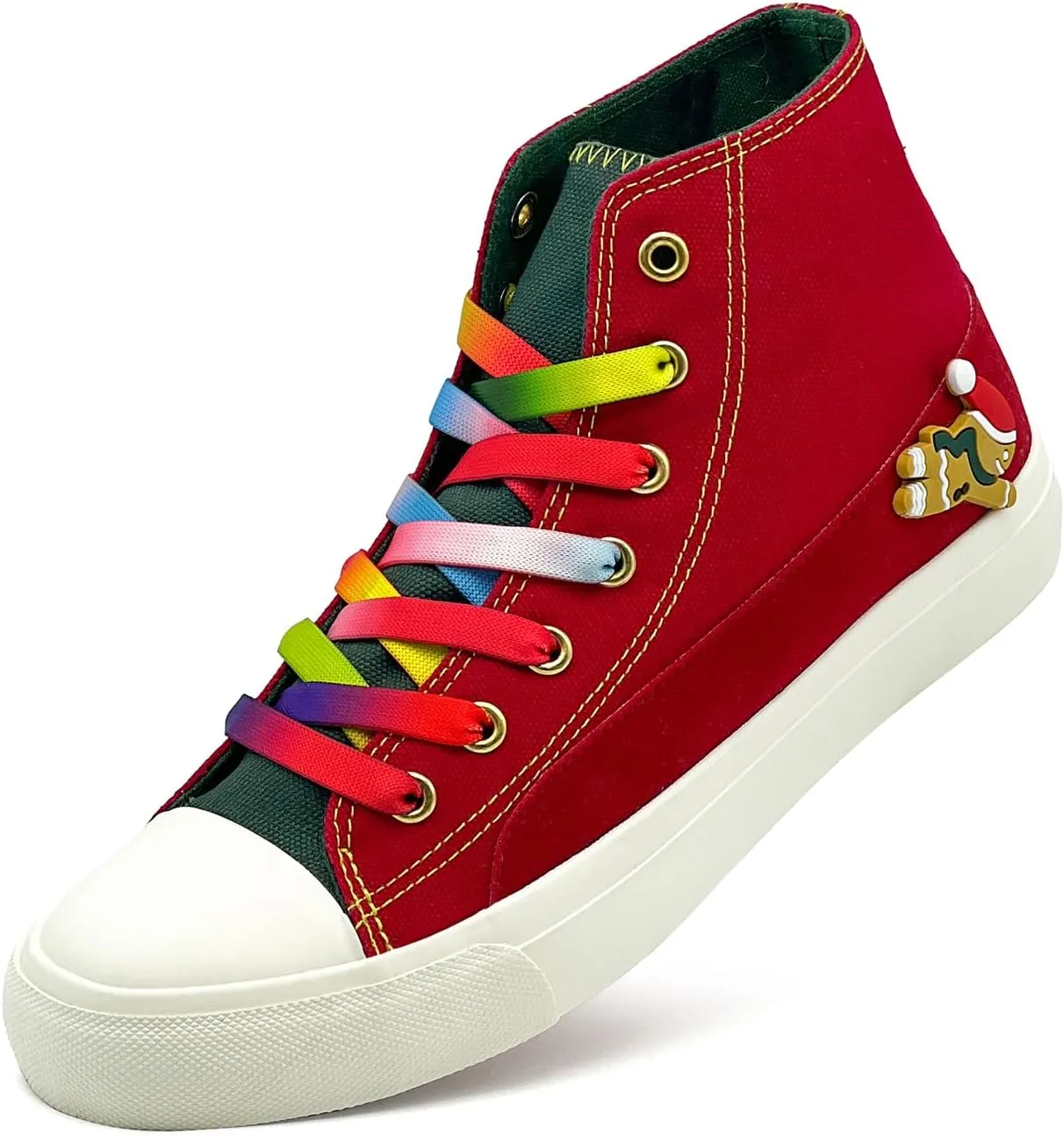 Canvas Shoes for Women Men Sneakers Fashion High Low Tops Christmas Shoes Classic Casual Tennis Running Walking Santa Shoes Unisex