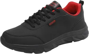 Casual Sport Shoes for Men Solid Color Fashion Simple Daily Shoes Flat Bottom Lace up Comfortable Lightweight Rubber Sole Sneakers Soft Work Walking Shoe