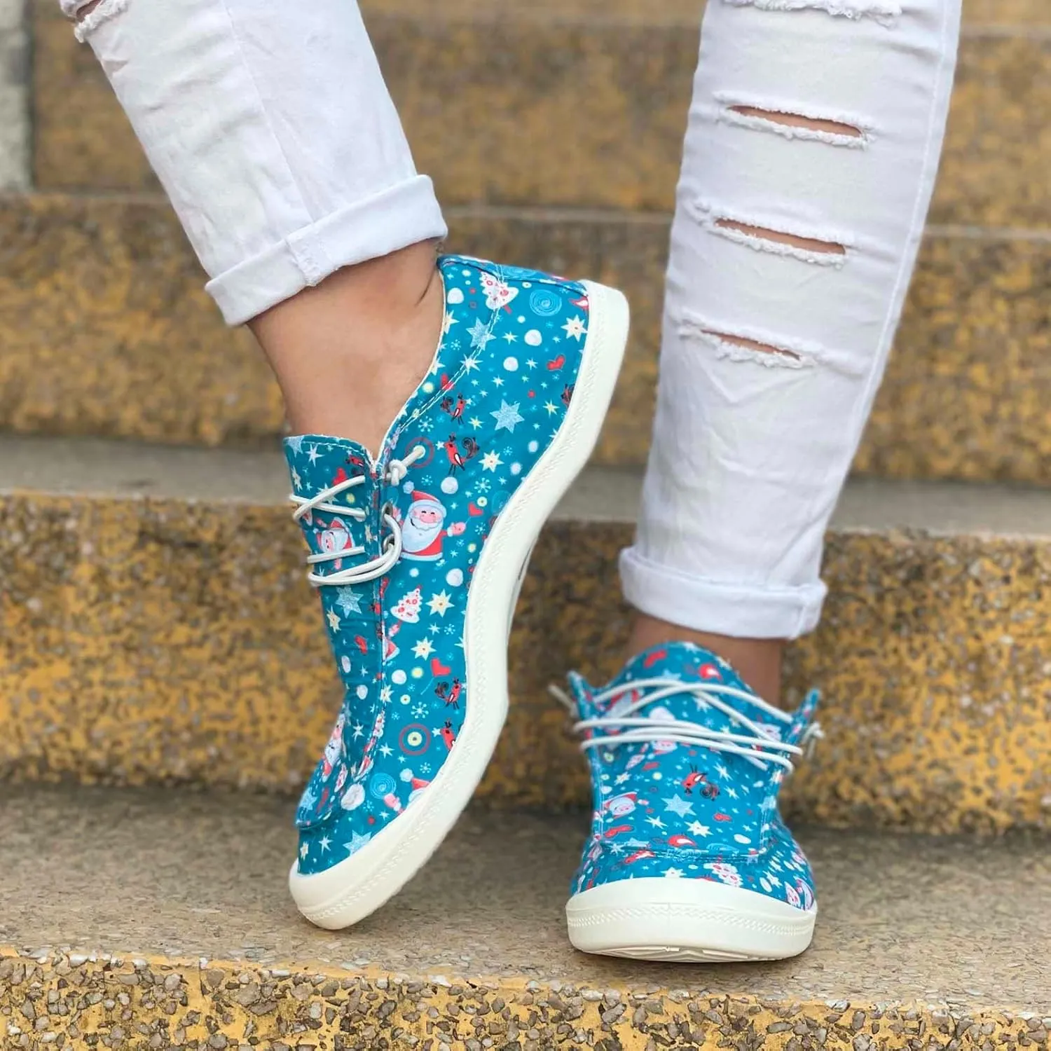 Christmas Tennis Shoes for Women Dress Sneakers Men Wide Loafers for Men Christmas Canvas Shoes Women Indoor and Outdoor Soft Sole Fashion Daily Deals