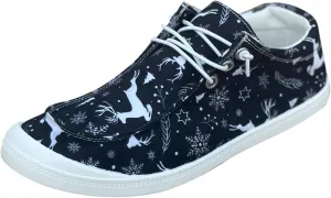 Christmas Tennis Shoes for Women Dress Sneakers Men Wide Loafers for Men Christmas Canvas Shoes Women Indoor and Outdoor Soft Sole Fashion Daily Deals