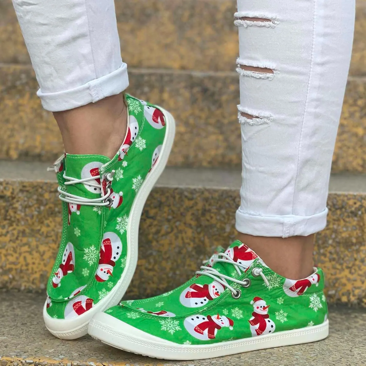 Christmas Tennis Shoes for Women Mens Sneakers Womens Loafers Comfortable Christmas Canvas Shoes Women Closed Toe Indoor and Outdoor Sale Clearance