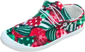 Christmas Tennis Shoes for Women Mens Sneakers Womens Loafers Comfortable Christmas Canvas Shoes Women Closed Toe Indoor and Outdoor Sale Clearance